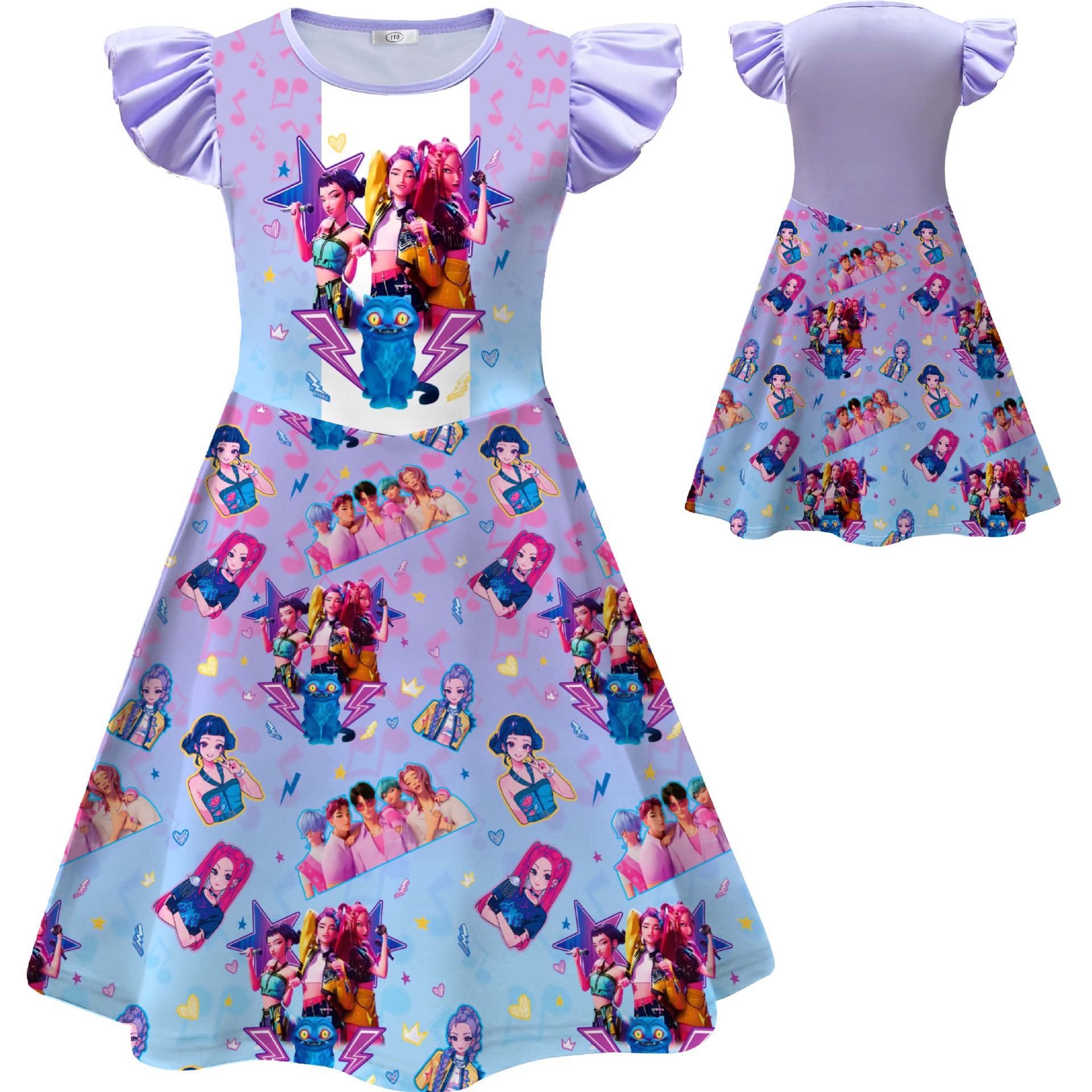 Girls KPop Demon Hunters Dress Skirts Cosplay Costume Party Fancy Dress Pyjamas - Picture 8 of 41
