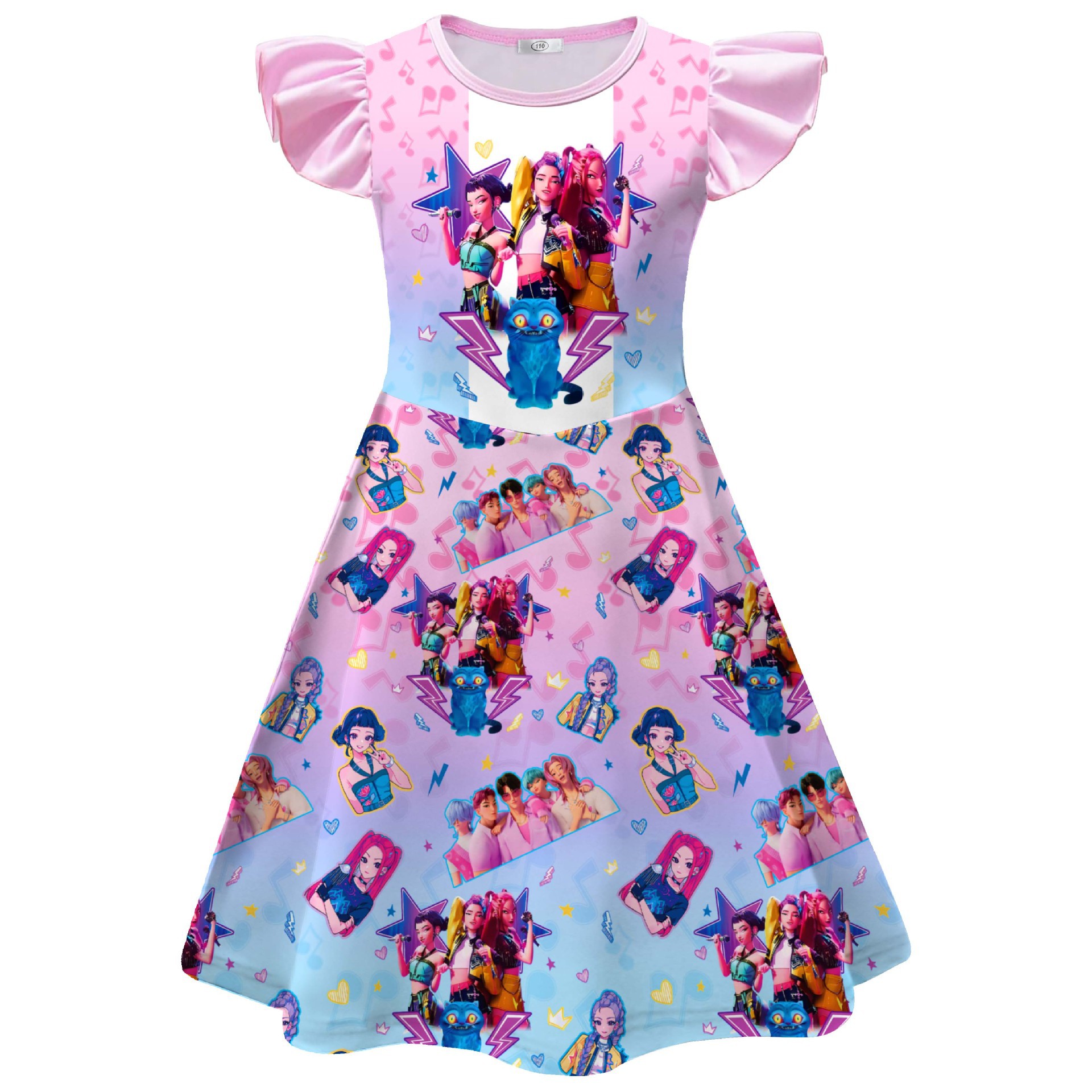 Girls KPop Demon Hunters Dress Skirts Cosplay Costume Party Fancy Dress Pyjamas - Picture 11 of 41