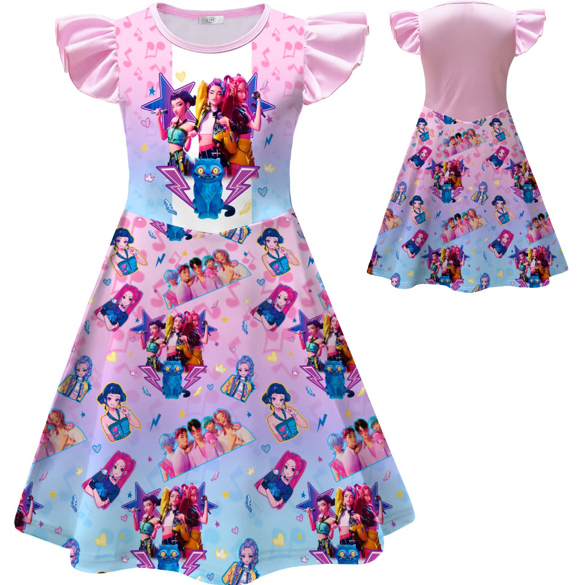 Girls KPop Demon Hunters Dress Skirts Cosplay Costume Party Fancy Dress Pyjamas - Picture 10 of 41