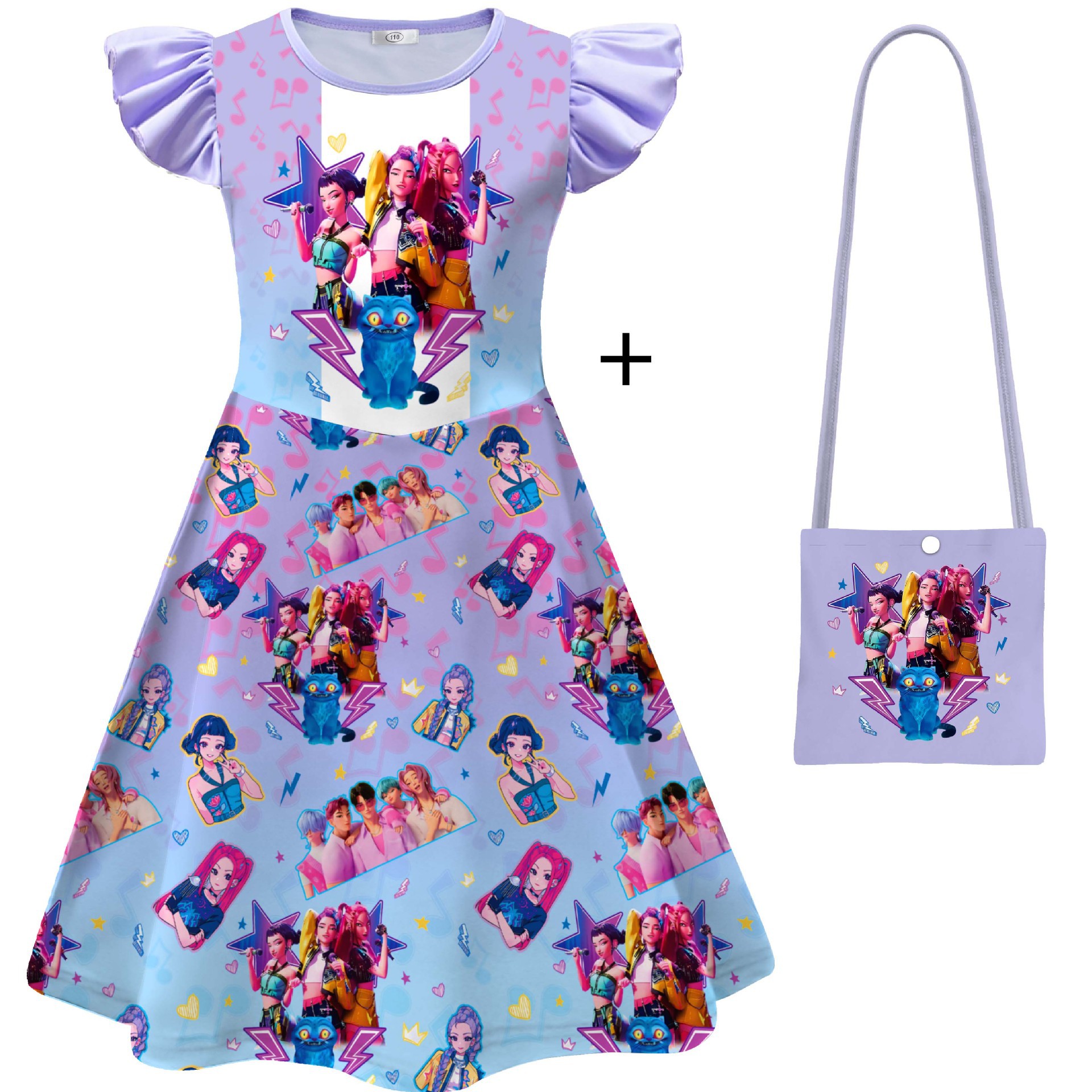Girls KPop Demon Hunters Dress Skirts Cosplay Costume Party Fancy Dress Pyjamas - Picture 12 of 41