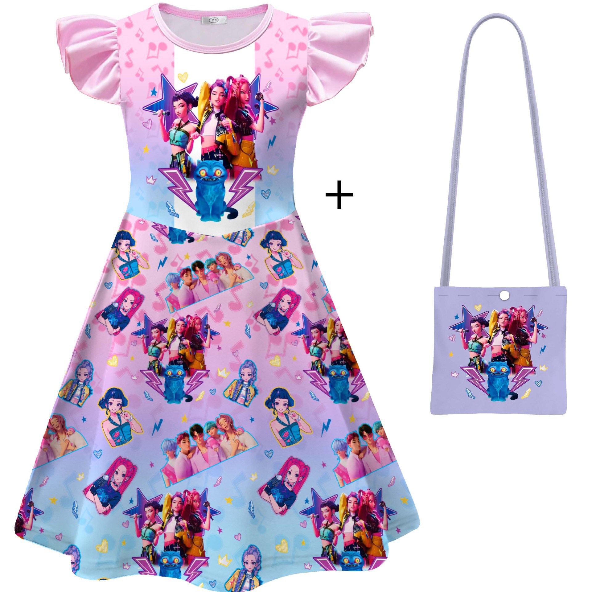Girls KPop Demon Hunters Dress Skirts Cosplay Costume Party Fancy Dress Pyjamas - Picture 14 of 41
