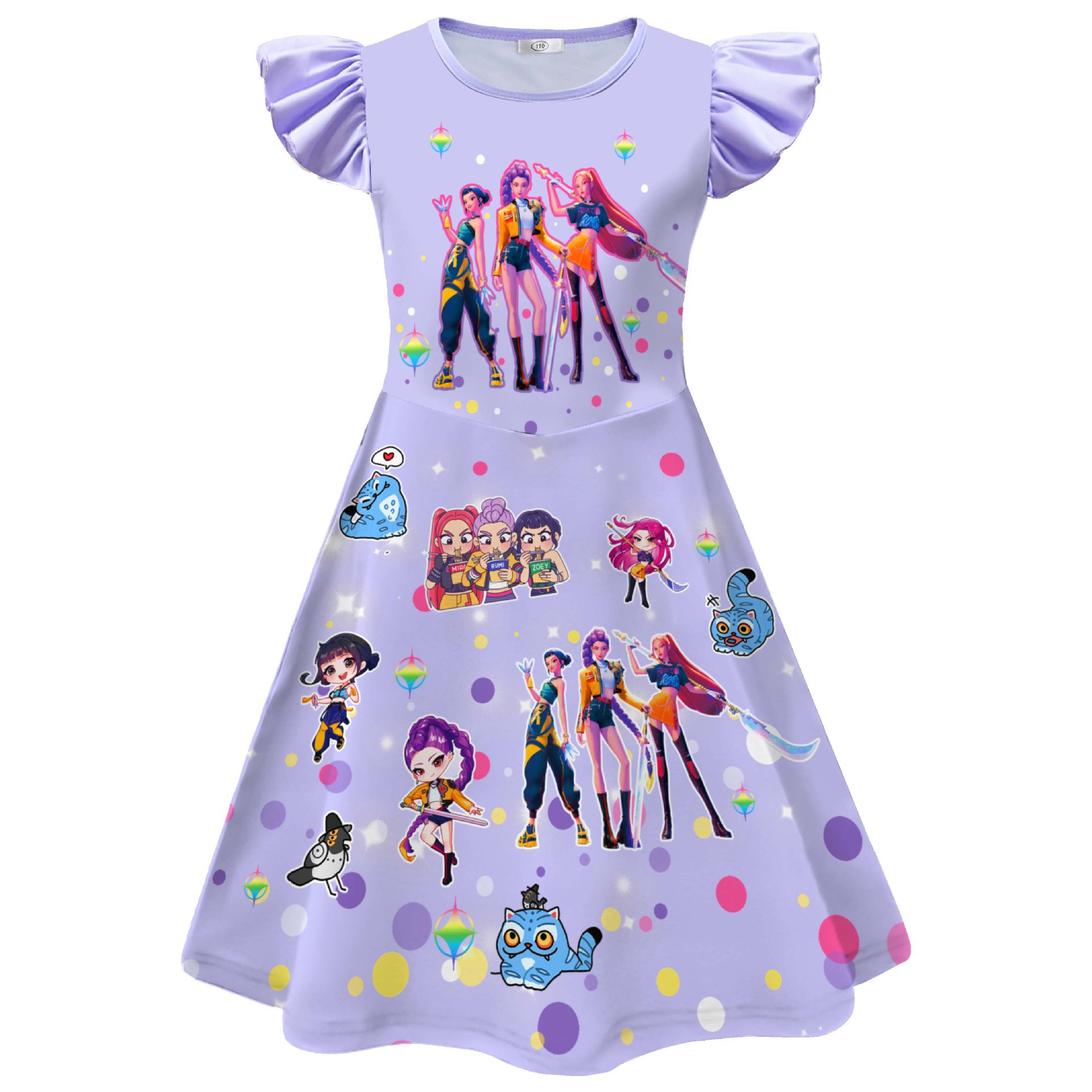 Girls KPop Demon Hunters Dress Skirts Cosplay Costume Party Fancy Dress Pyjamas - Picture 15 of 41