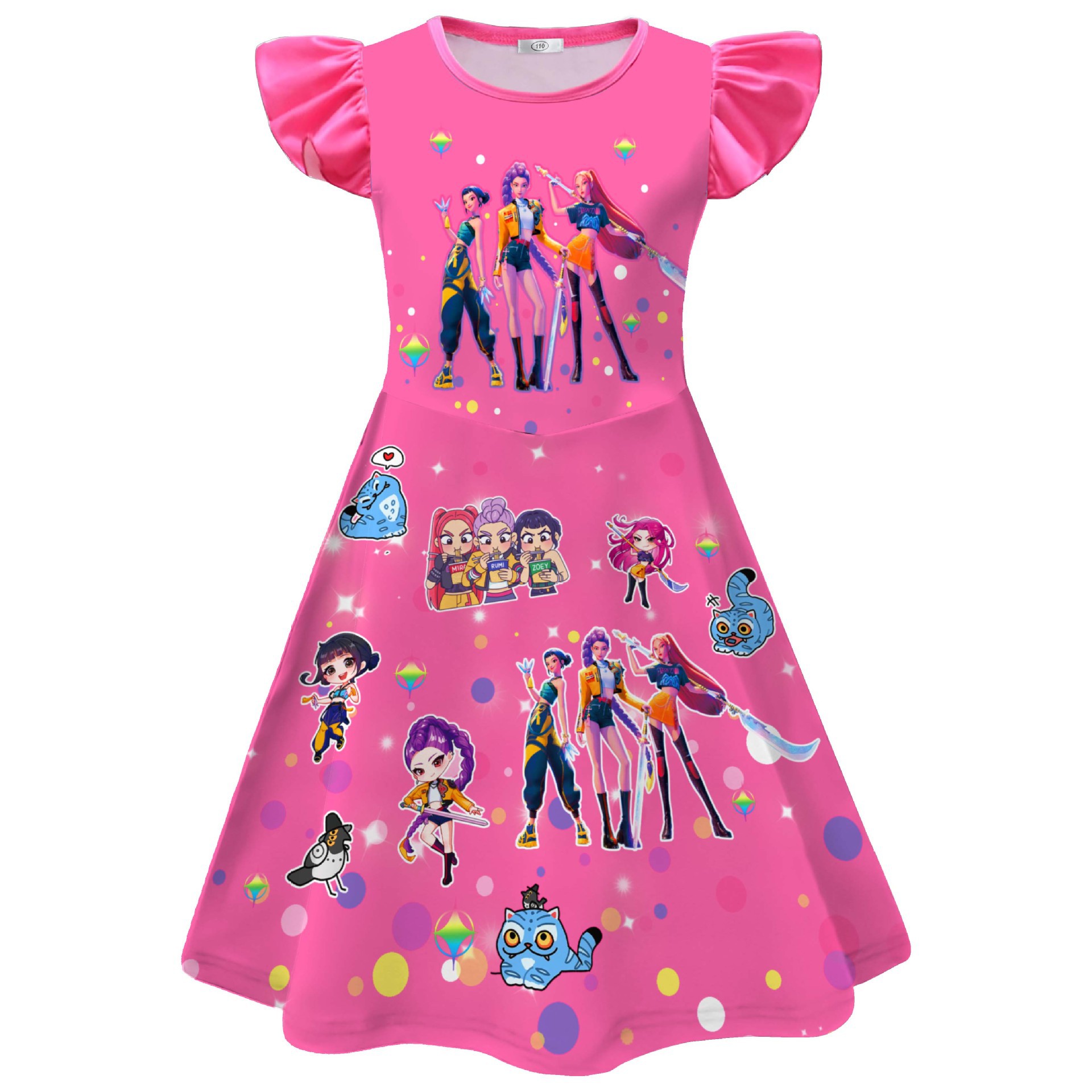 Girls KPop Demon Hunters Dress Skirts Cosplay Costume Party Fancy Dress Pyjamas - Picture 17 of 41