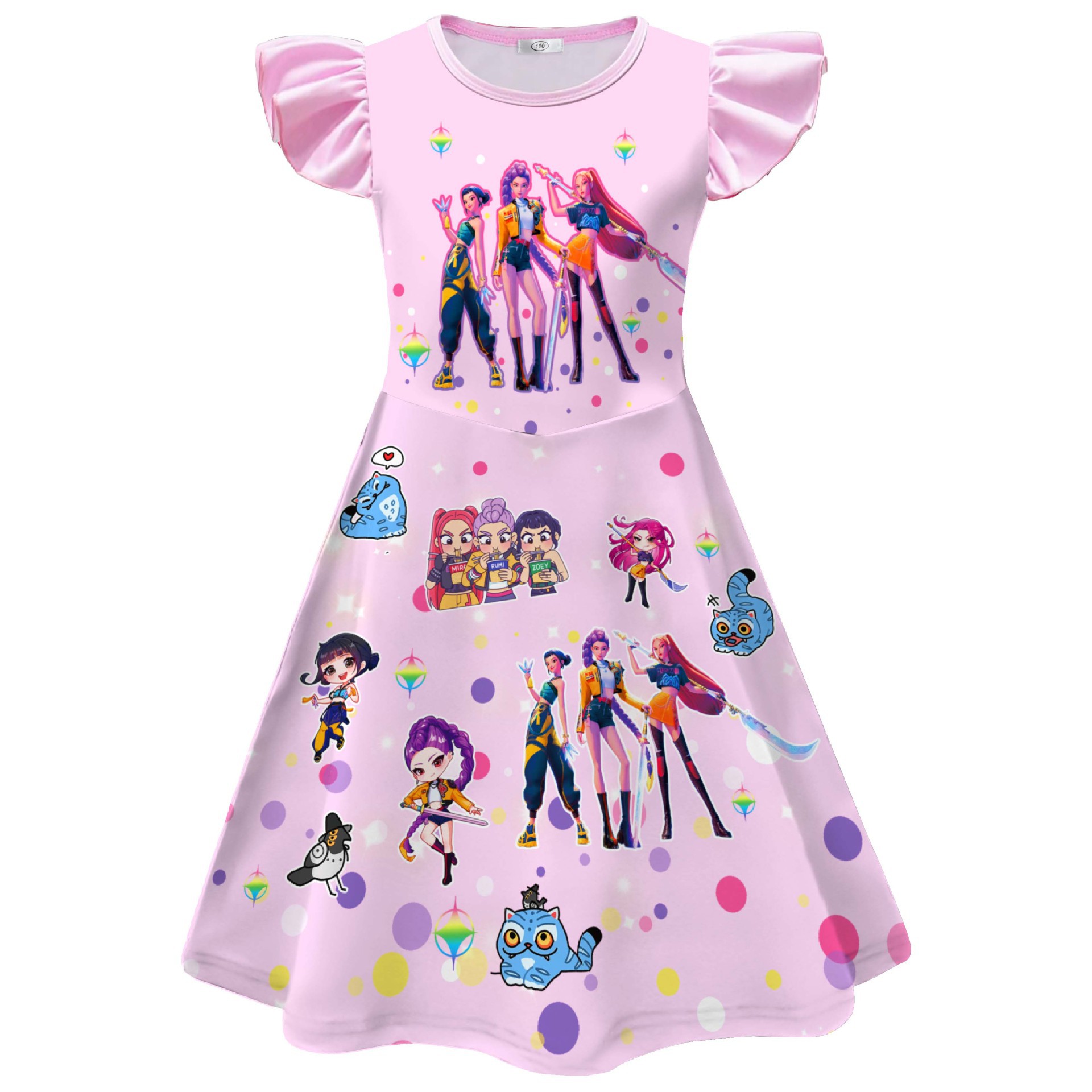 Girls KPop Demon Hunters Dress Skirts Cosplay Costume Party Fancy Dress Pyjamas - Picture 19 of 41