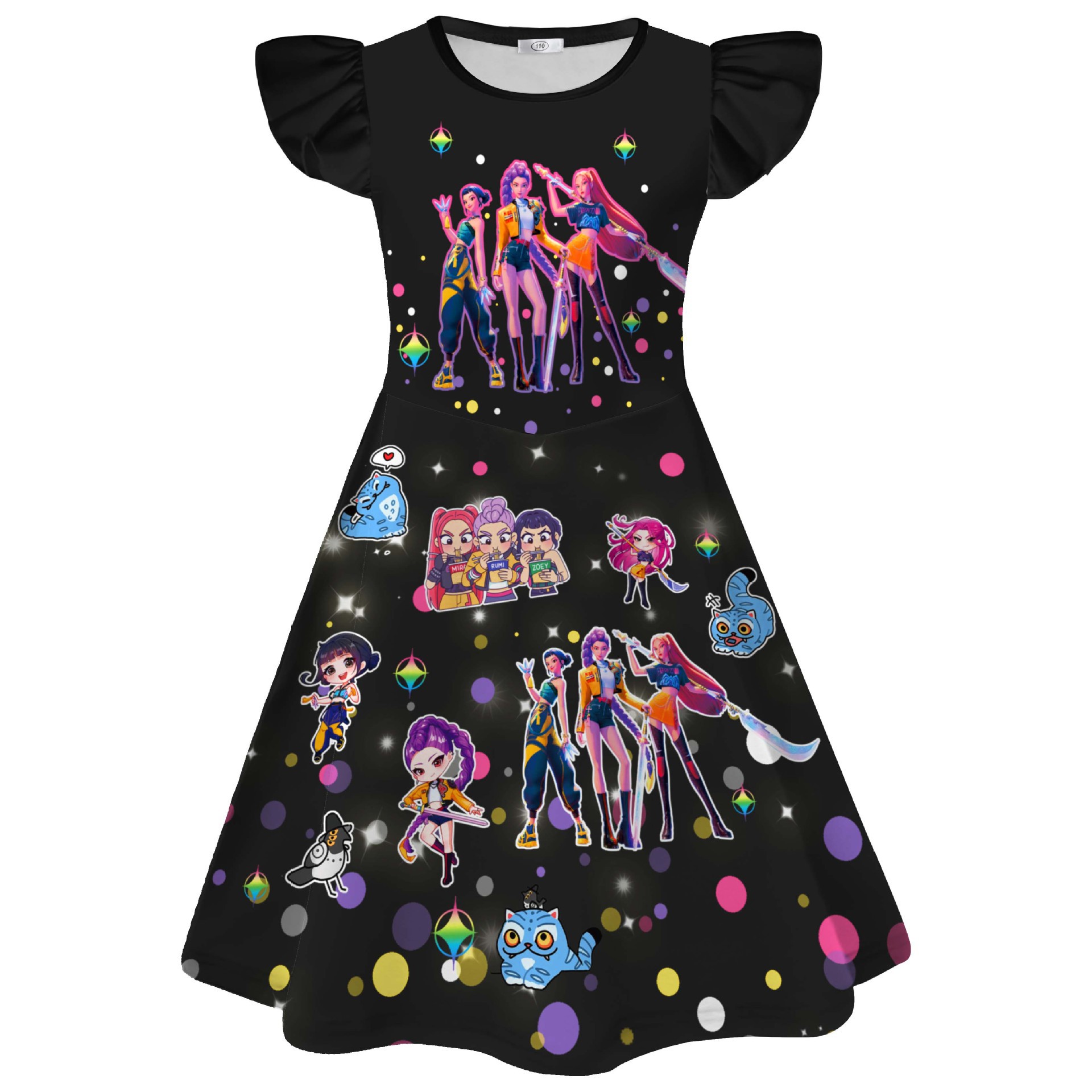 Girls KPop Demon Hunters Dress Skirts Cosplay Costume Party Fancy Dress Pyjamas - Picture 21 of 41