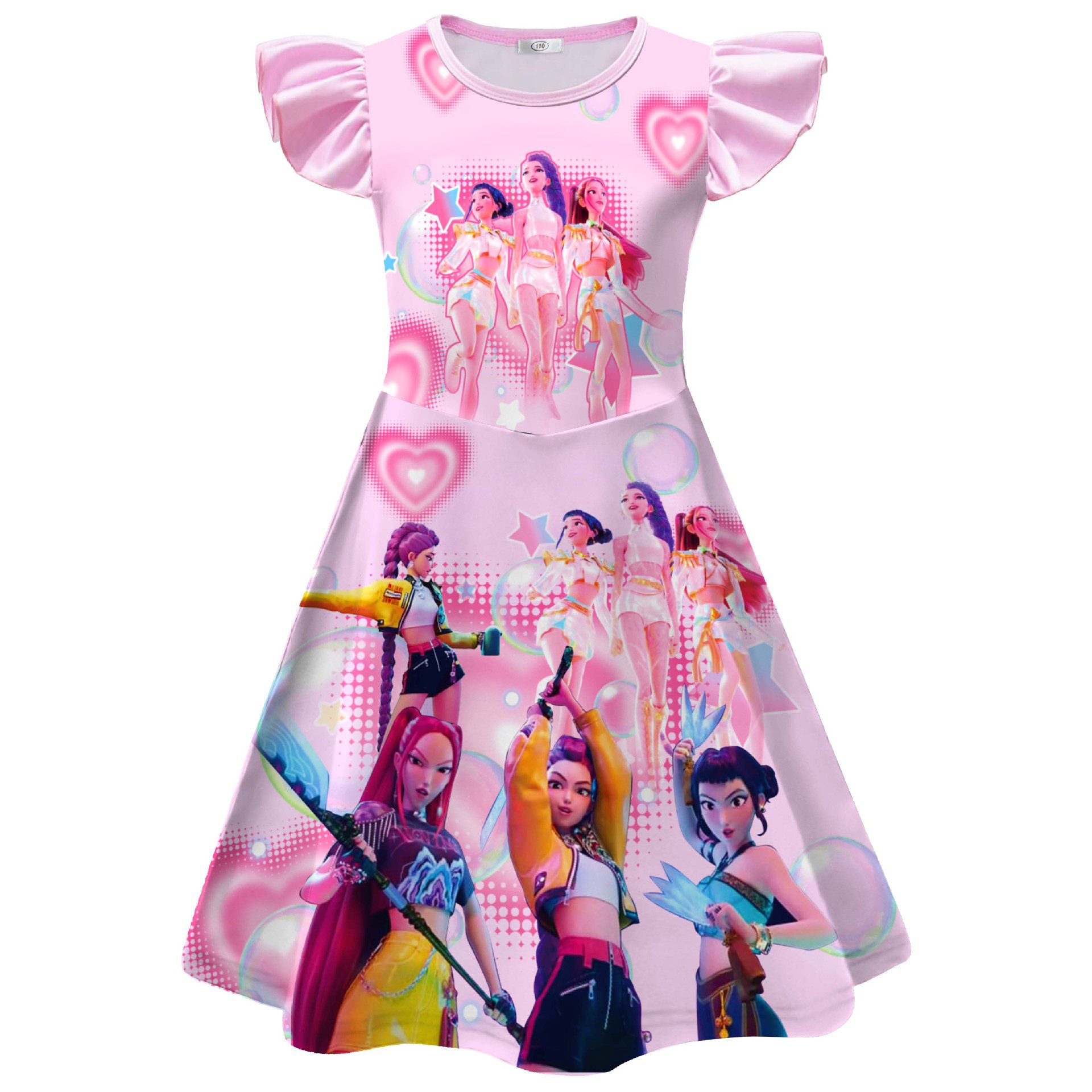 Girls KPop Demon Hunters Dress Skirts Cosplay Costume Party Fancy Dress Pyjamas - Picture 27 of 41