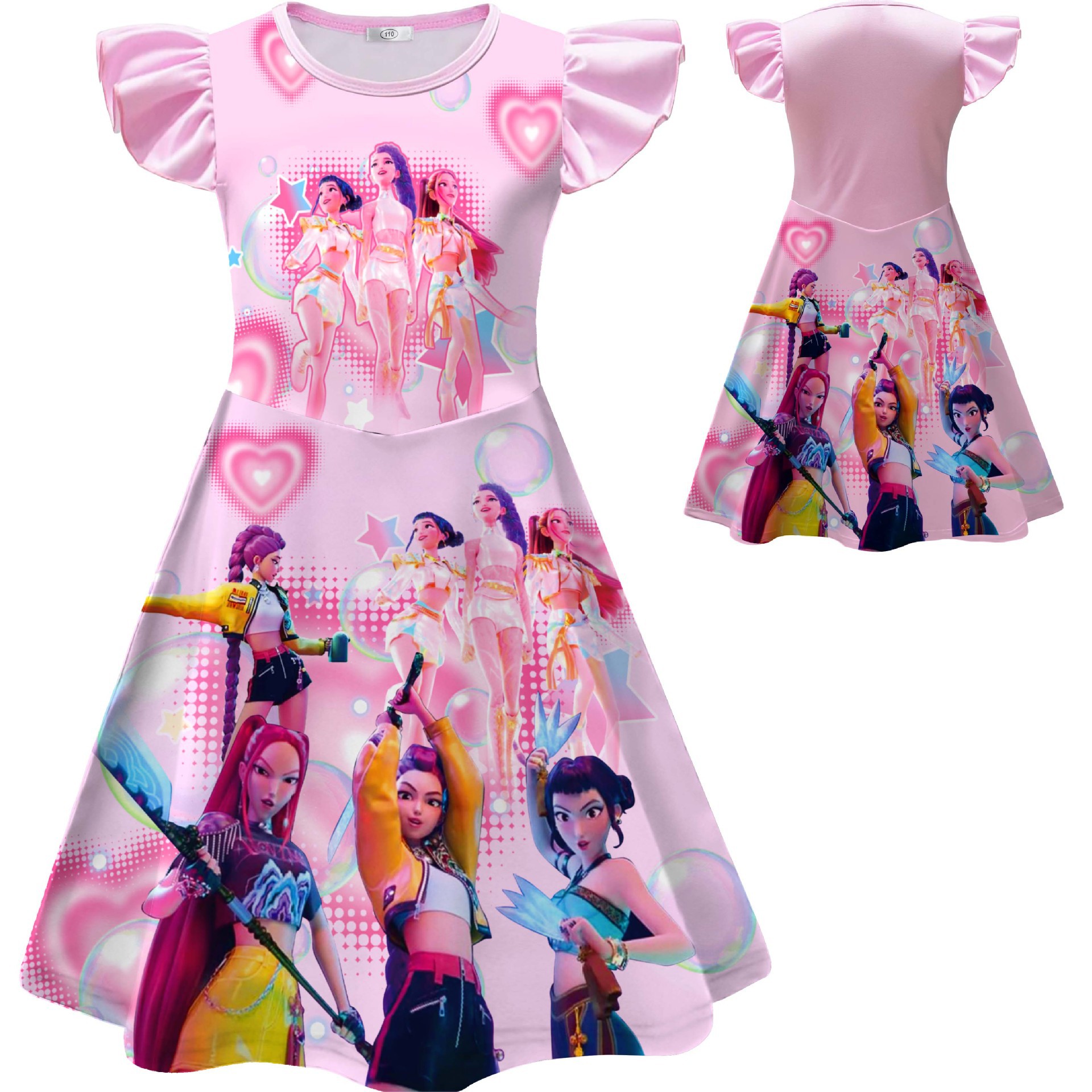 Girls KPop Demon Hunters Dress Skirts Cosplay Costume Party Fancy Dress Pyjamas - Picture 28 of 41