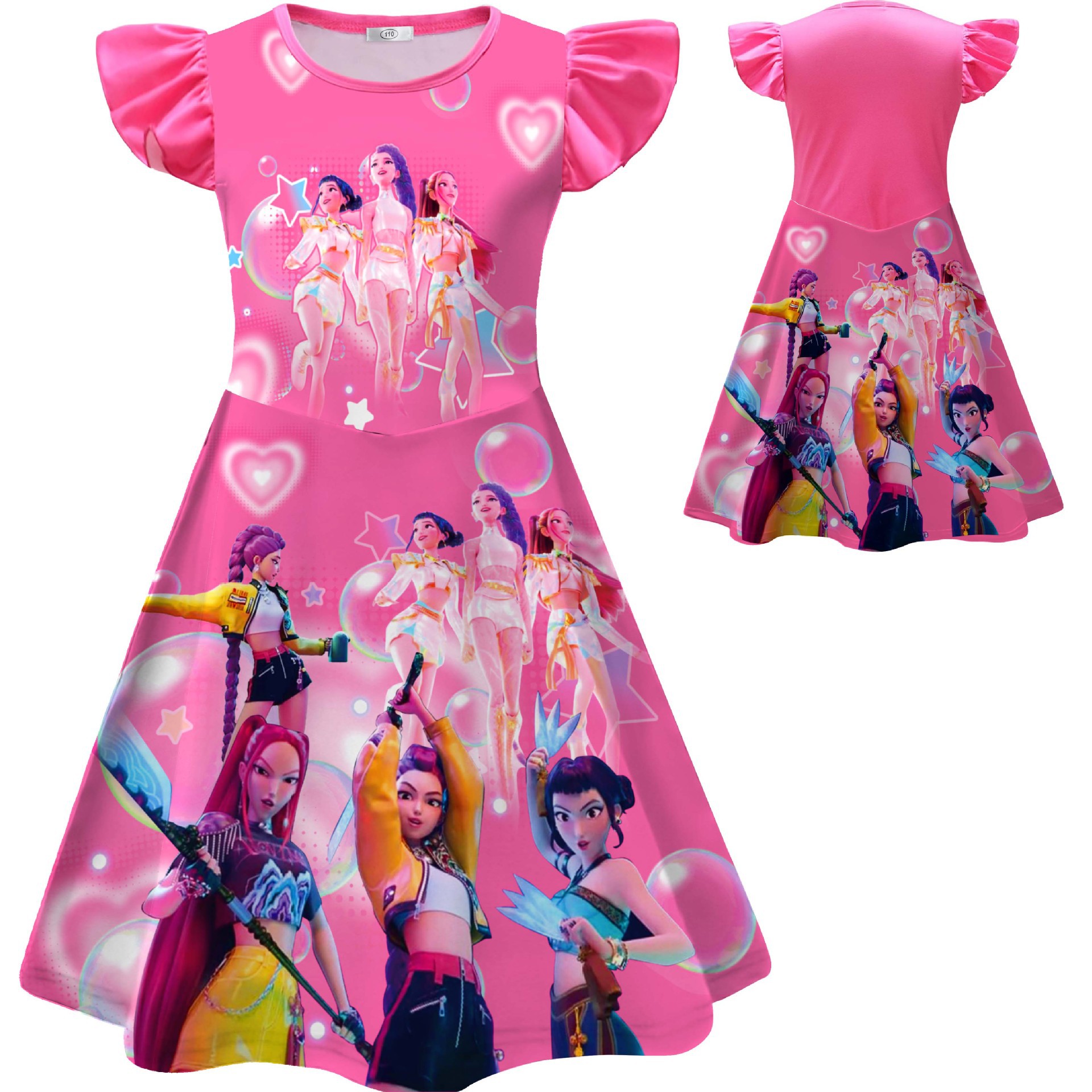 Girls KPop Demon Hunters Dress Skirts Cosplay Costume Party Fancy Dress Pyjamas - Picture 30 of 41