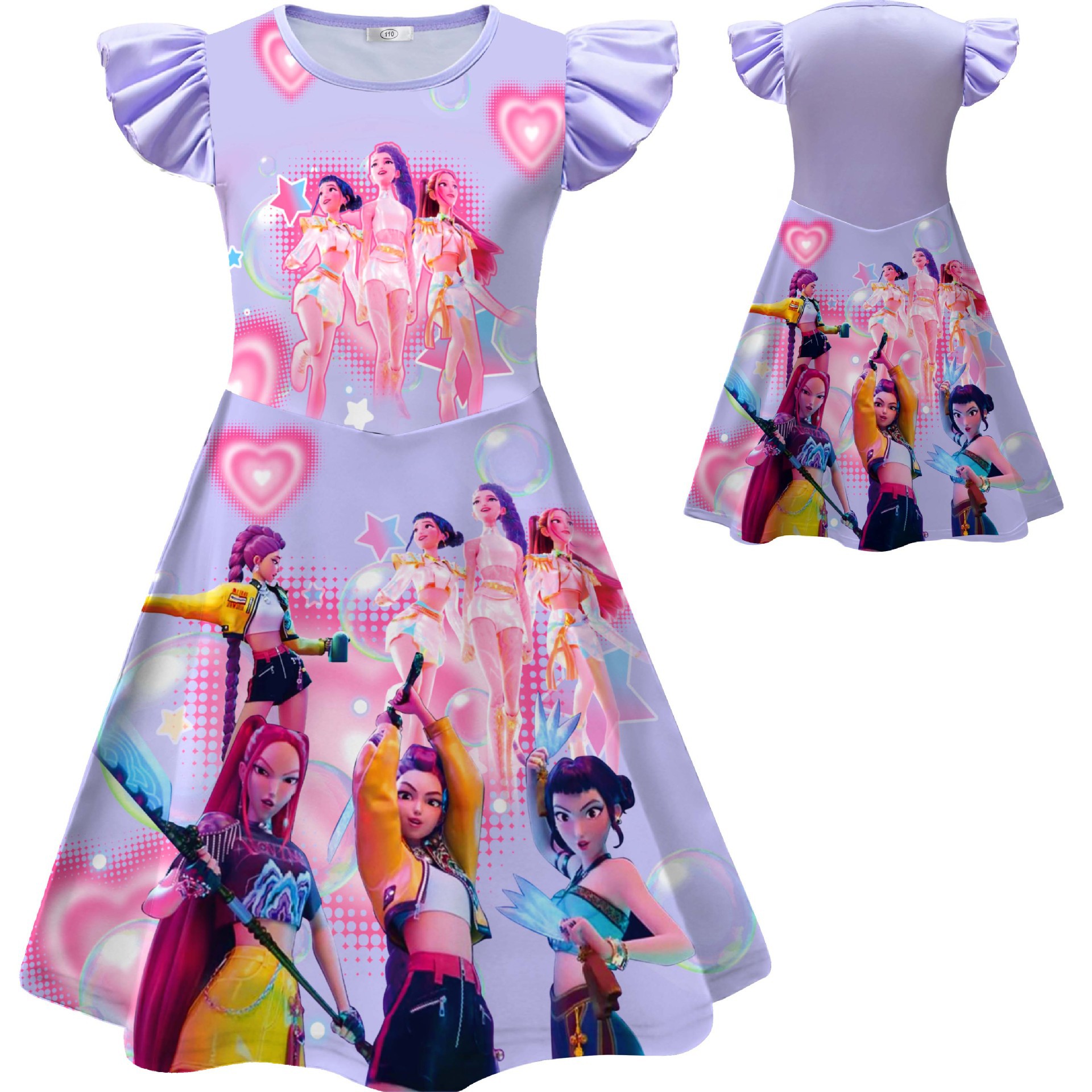 Girls KPop Demon Hunters Dress Skirts Cosplay Costume Party Fancy Dress Pyjamas - Picture 32 of 41