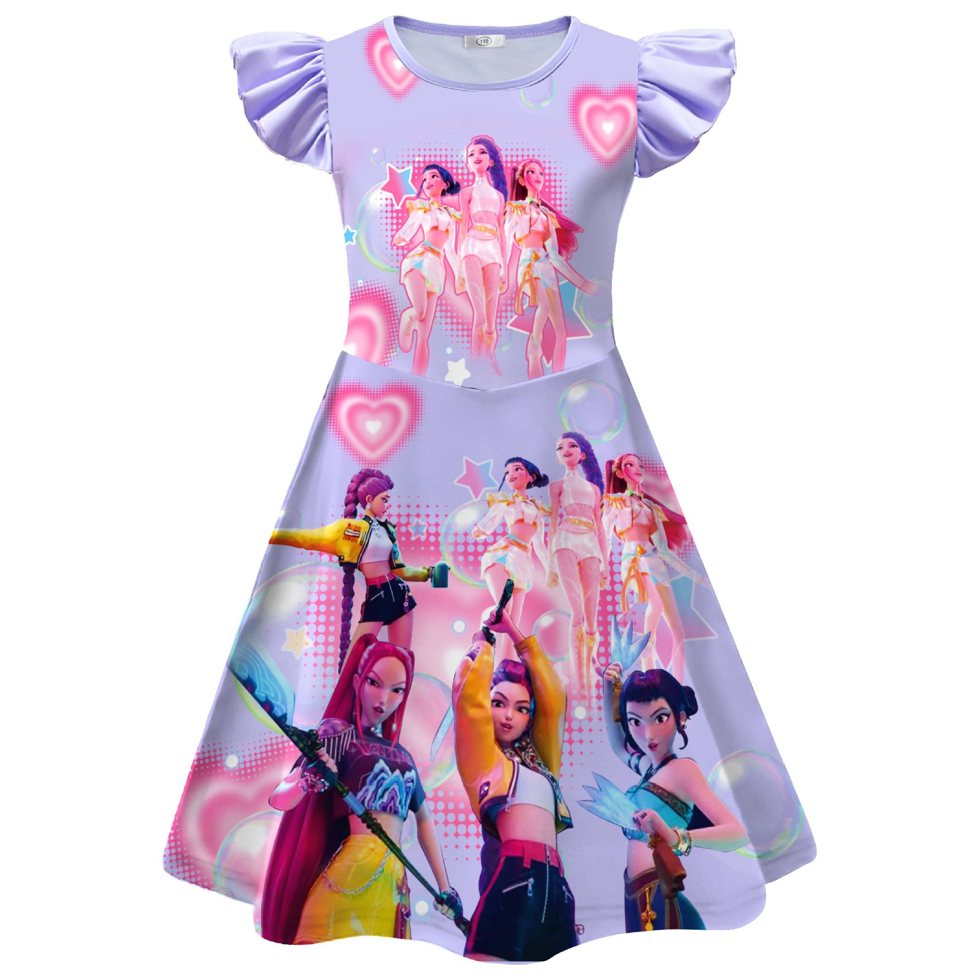 Girls KPop Demon Hunters Dress Skirts Cosplay Costume Party Fancy Dress Pyjamas - Picture 31 of 41