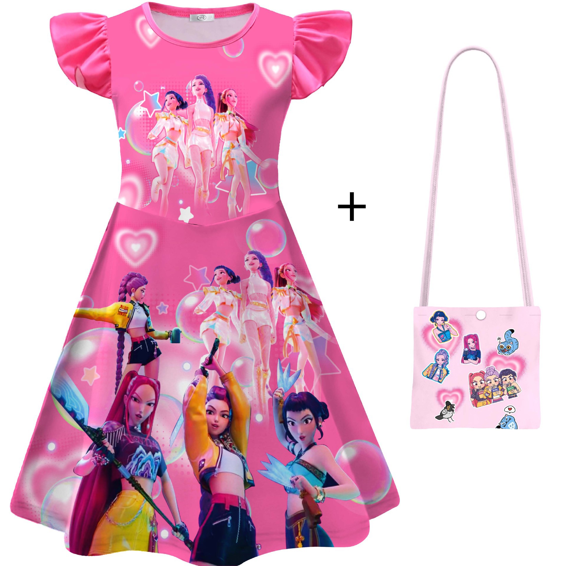 Girls KPop Demon Hunters Dress Skirts Cosplay Costume Party Fancy Dress Pyjamas - Picture 34 of 41