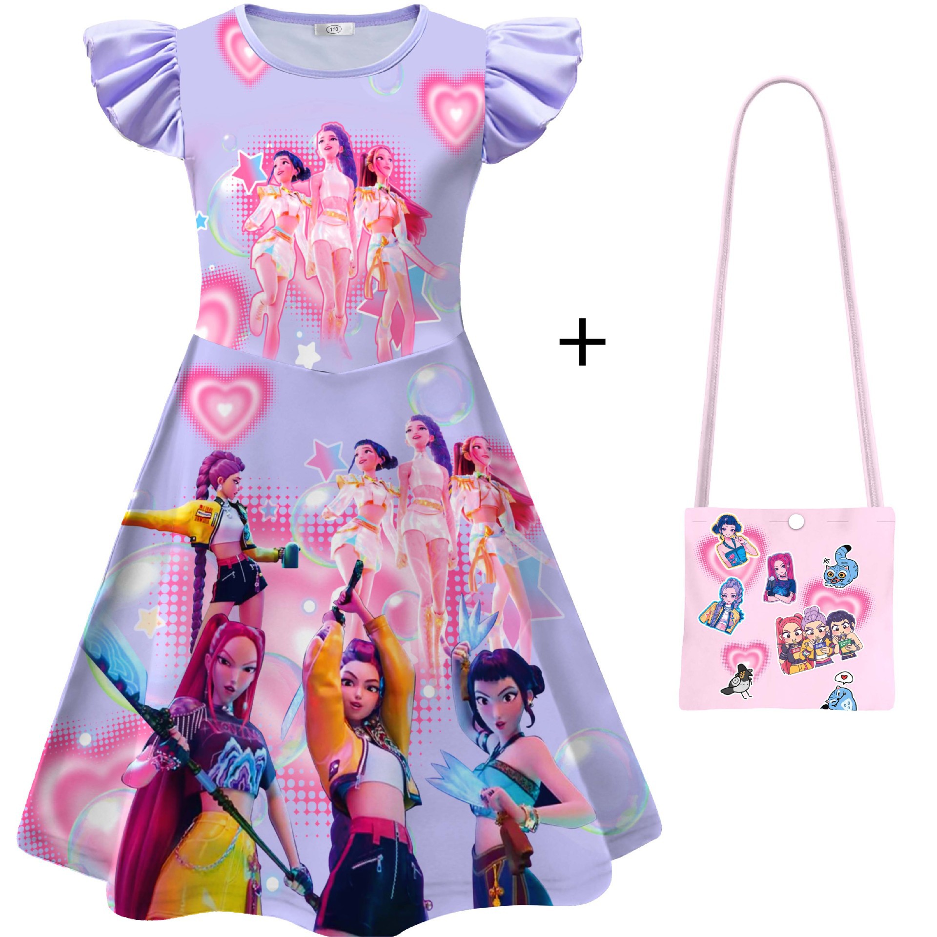 Girls KPop Demon Hunters Dress Skirts Cosplay Costume Party Fancy Dress Pyjamas - Picture 35 of 41