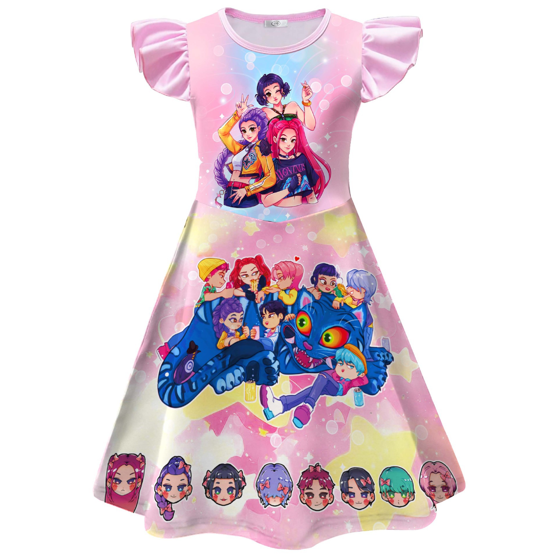 Girls KPop Demon Hunters Dress Skirts Cosplay Costume Party Fancy Dress Pyjamas - Picture 37 of 41