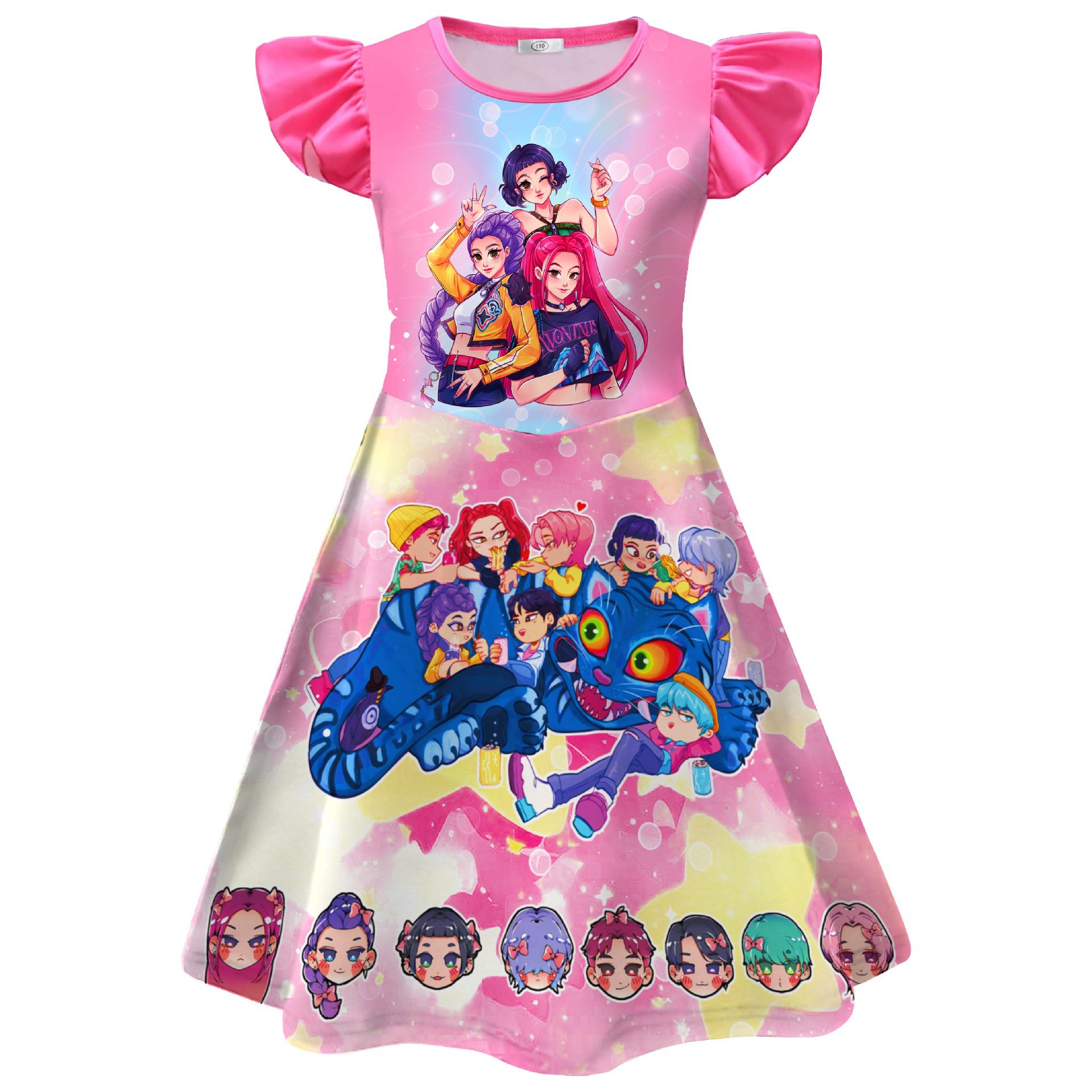 Girls KPop Demon Hunters Dress Skirts Cosplay Costume Party Fancy Dress Pyjamas - Picture 38 of 41