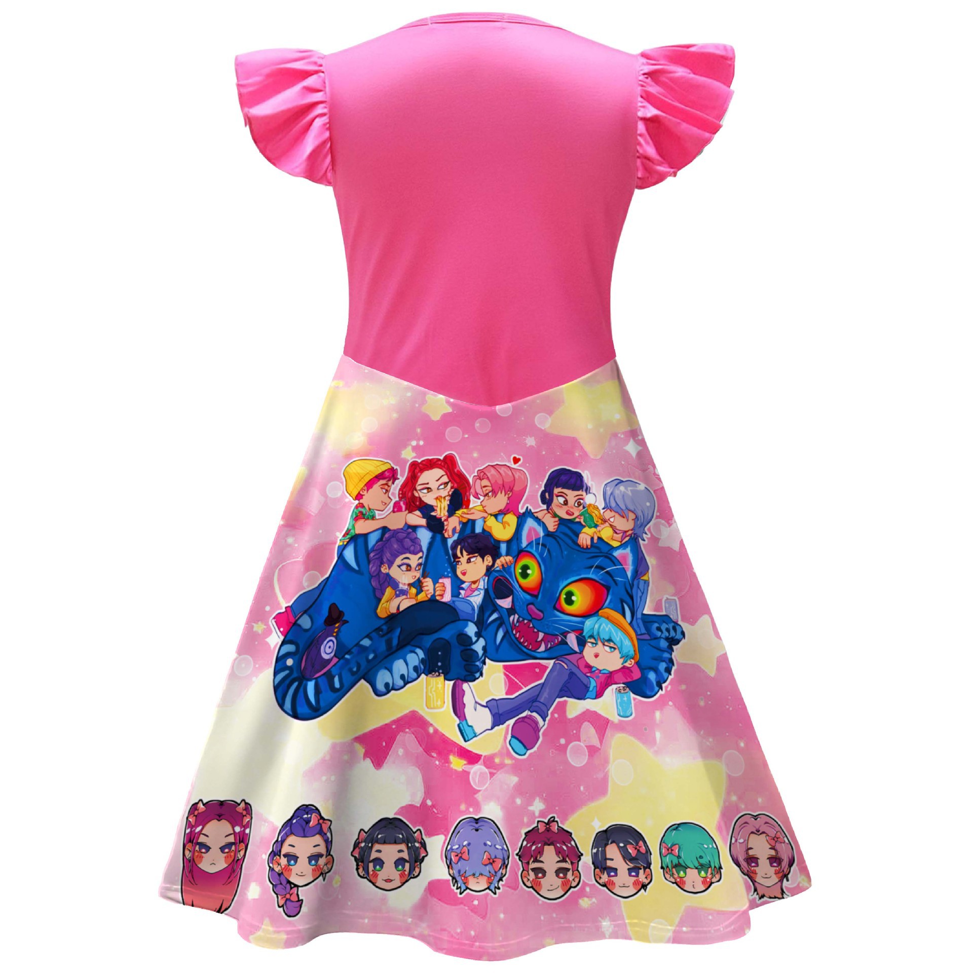 Girls KPop Demon Hunters Dress Skirts Cosplay Costume Party Fancy Dress Pyjamas - Picture 39 of 41