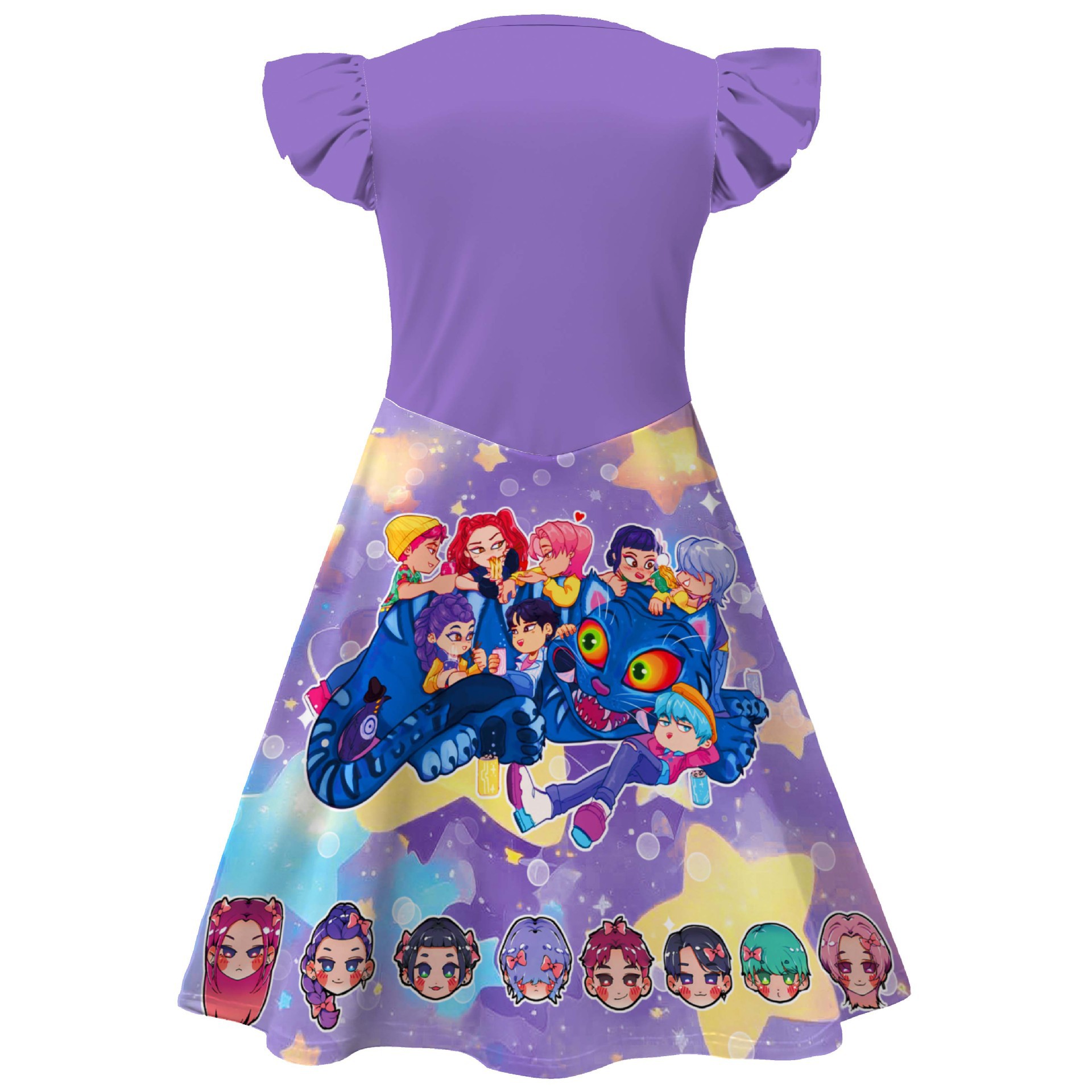 Girls KPop Demon Hunters Dress Skirts Cosplay Costume Party Fancy Dress Pyjamas - Picture 41 of 41