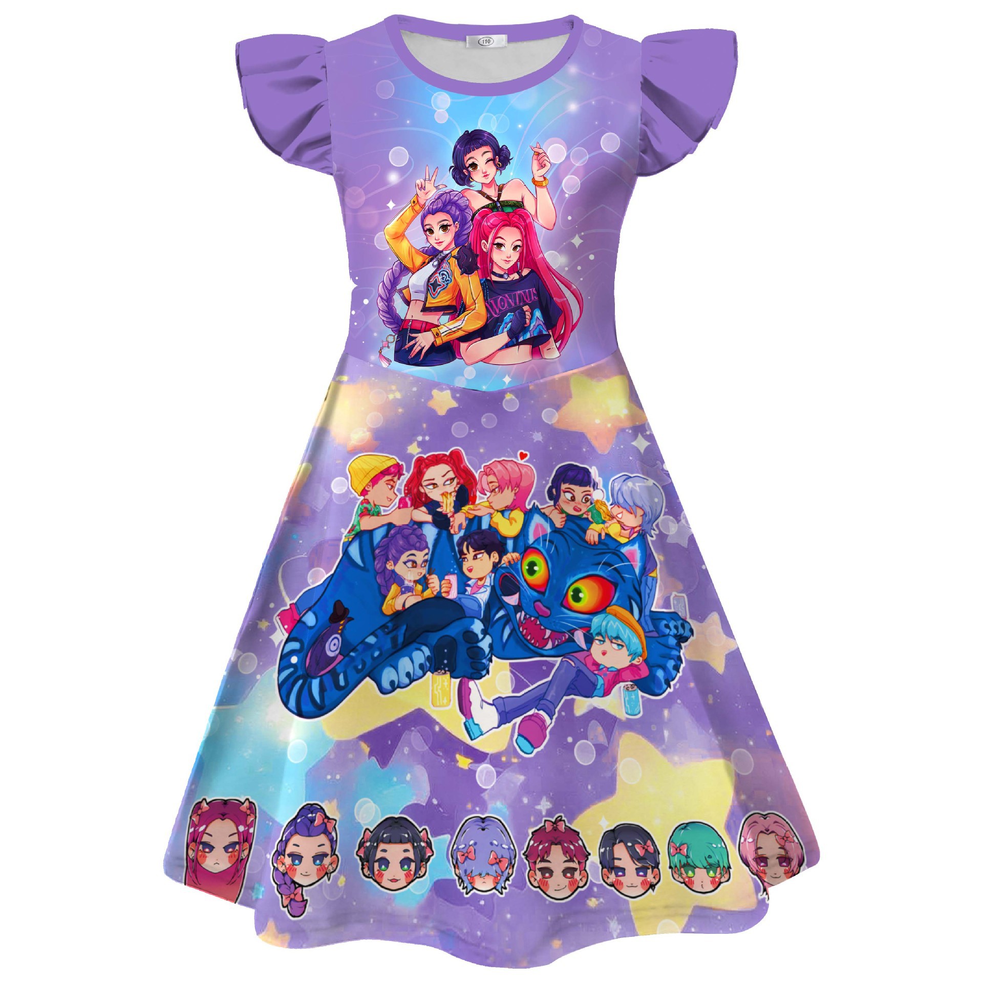 Girls KPop Demon Hunters Dress Skirts Cosplay Costume Party Fancy Dress Pyjamas - Picture 40 of 41