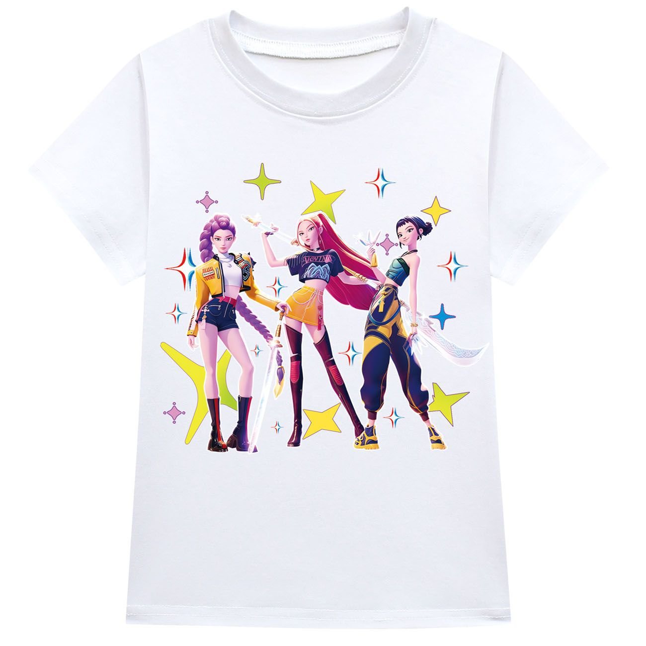 Kid Girls KPop Demon Hunters T Shirt Pleated Skirt Outfits Cosplay Costume Dress - Picture 12 of 31