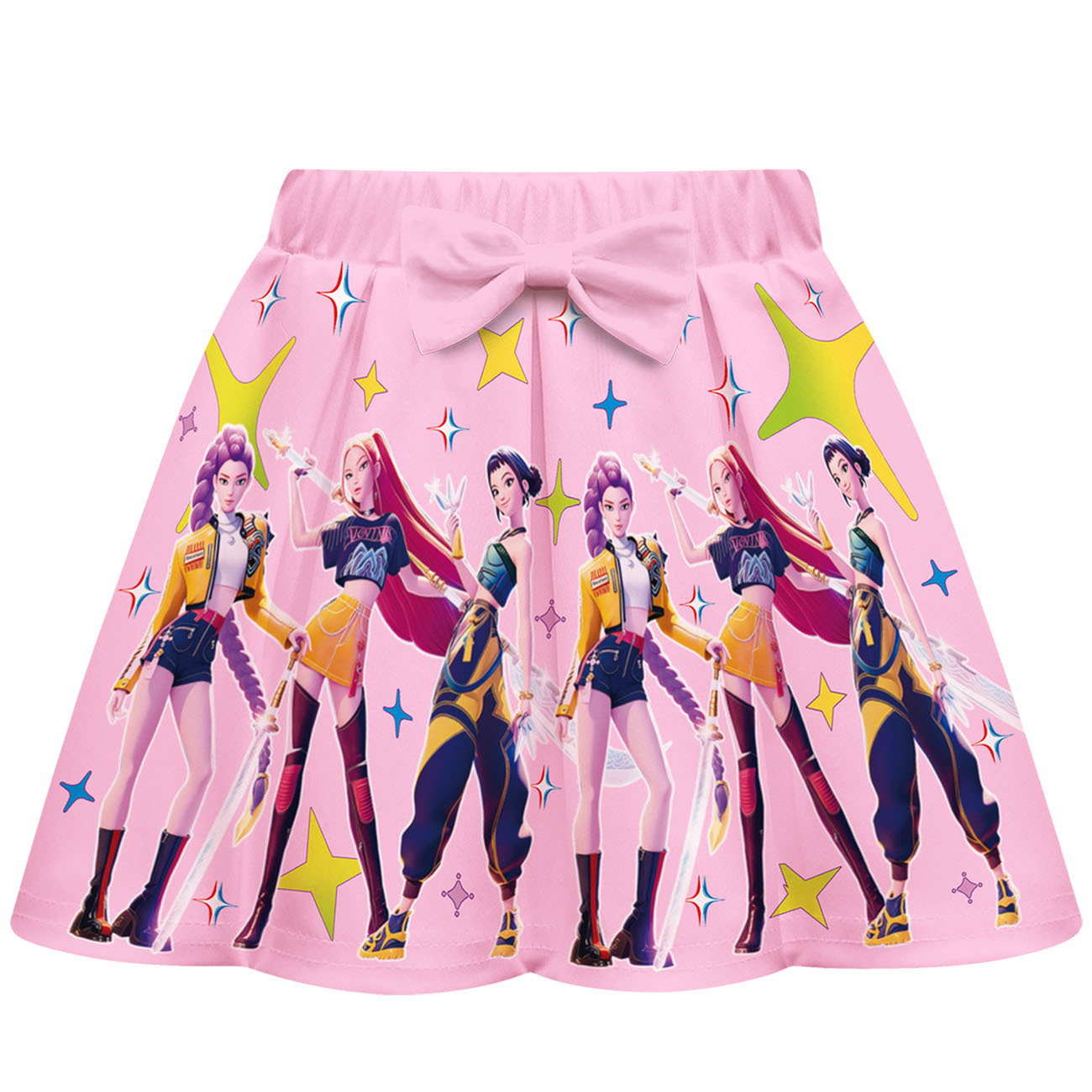 Kid Girls KPop Demon Hunters T Shirt Pleated Skirt Outfits Cosplay Costume Dress - Picture 13 of 31