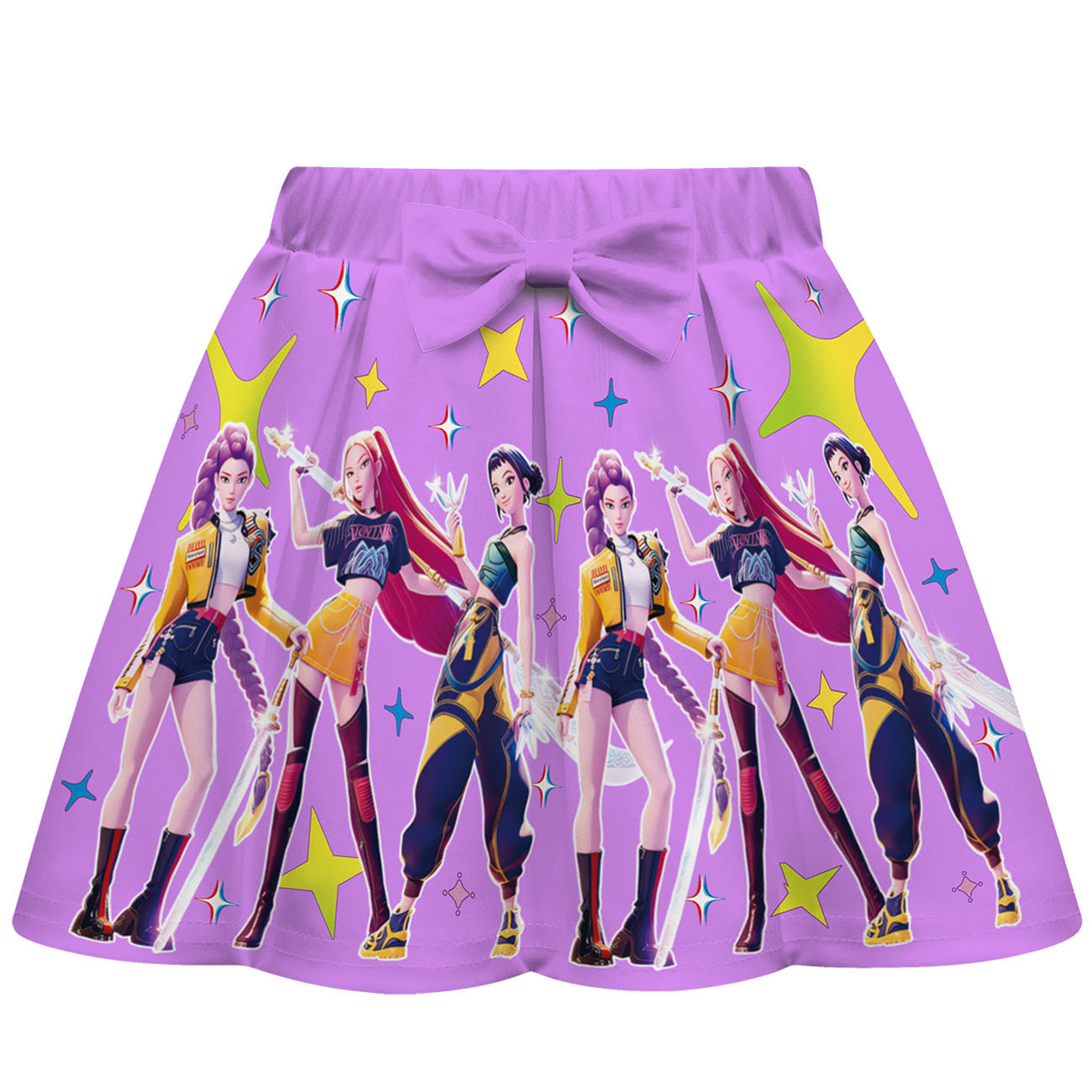 Kid Girls KPop Demon Hunters T Shirt Pleated Skirt Outfits Cosplay Costume Dress - Picture 16 of 31