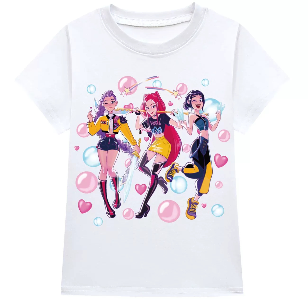 Girls KPop Demon Hunters T Shirt Pleated Skirt Outfits Kid Cosplay Costume Dress - Picture 17 of 30