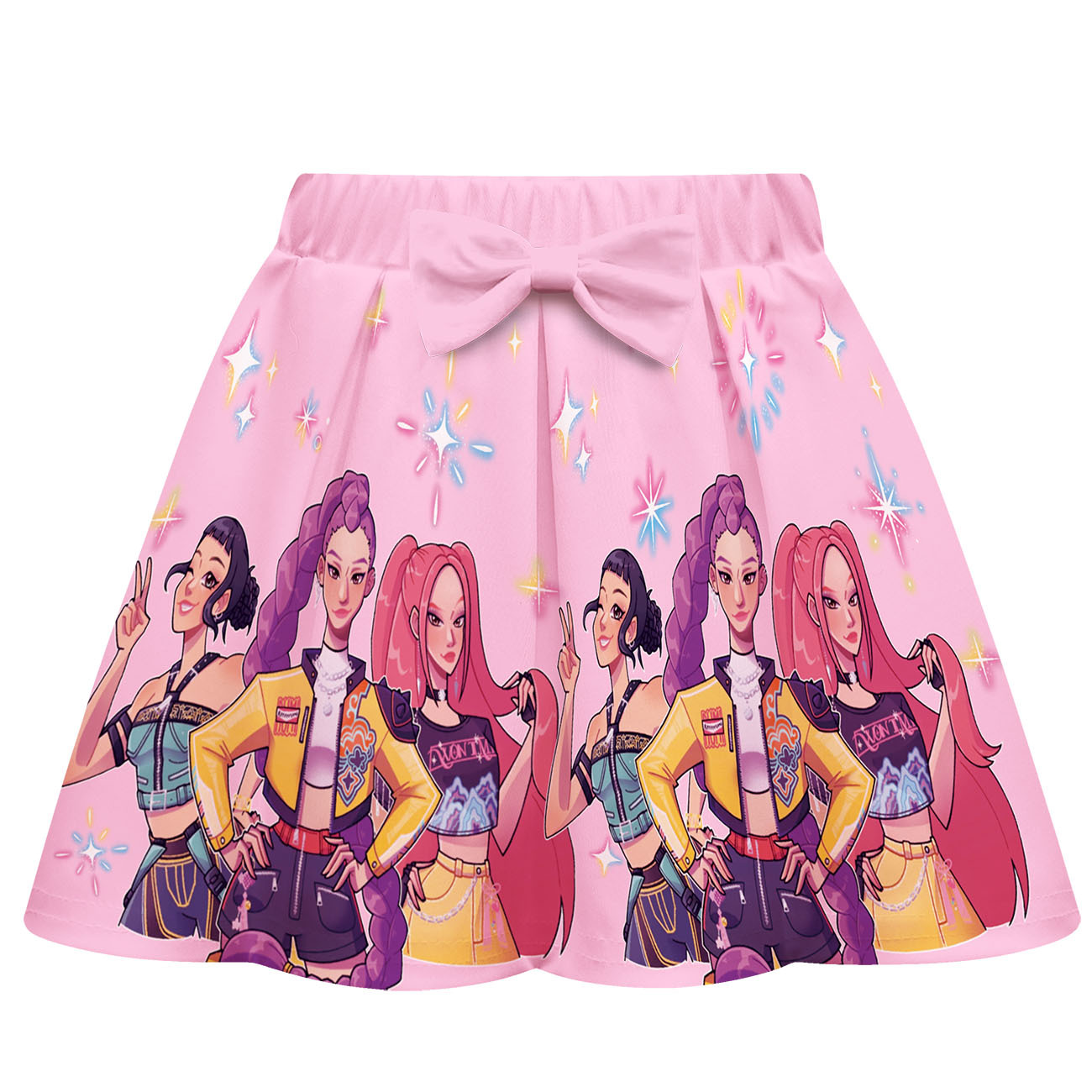 Girls KPop Demon Hunters T Shirt Pleated Skirt Set Outfits Cosplay Costume Dress - Picture 8 of 31