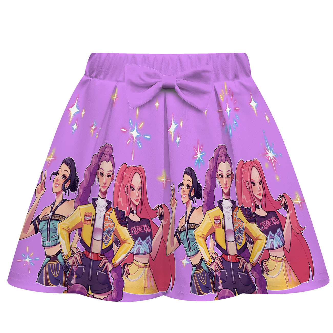 Girls KPop Demon Hunters T Shirt Pleated Skirt Set Outfits Cosplay Costume Dress - Picture 9 of 31