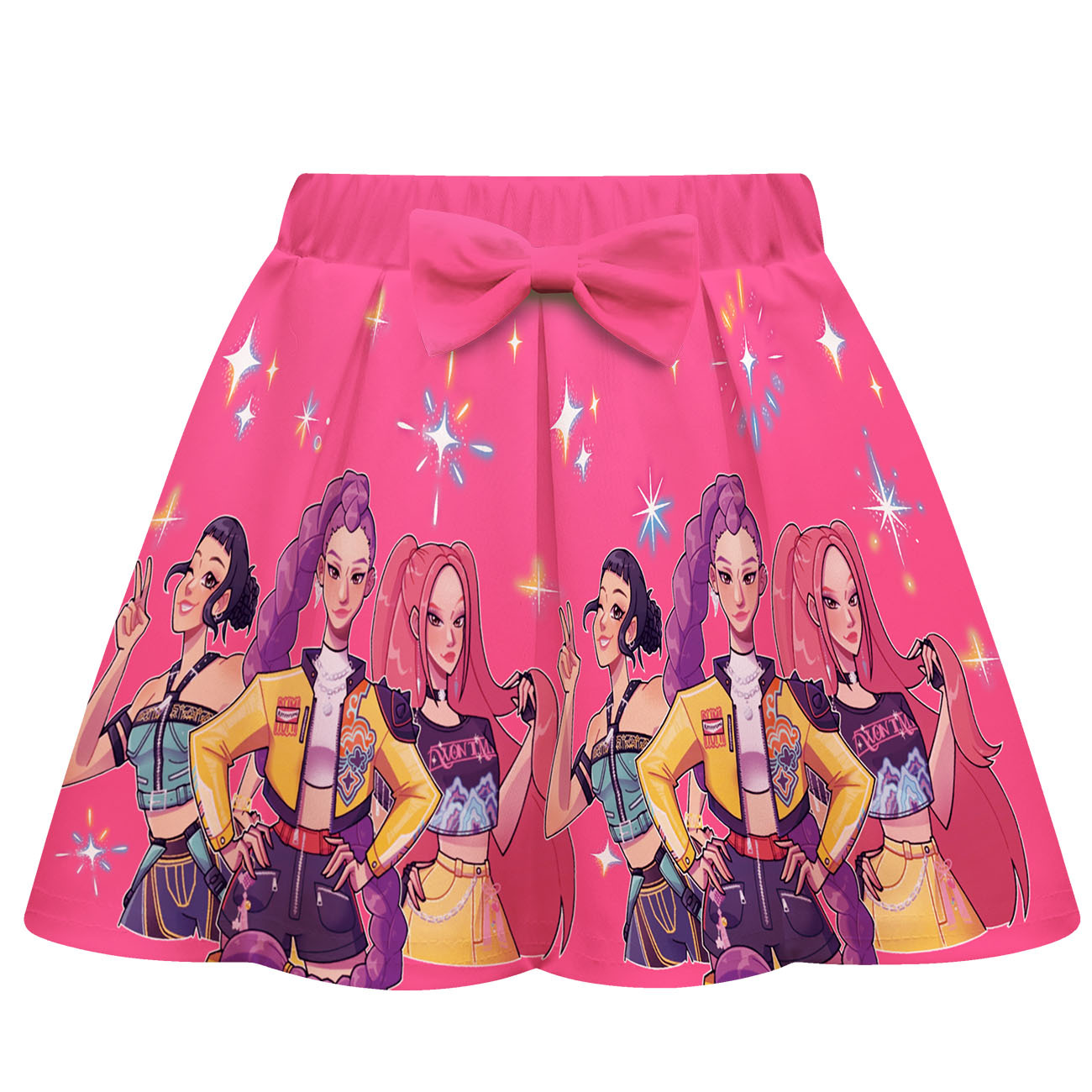 Girls KPop Demon Hunters T Shirt Pleated Skirt Set Outfits Cosplay Costume Dress - Picture 10 of 31
