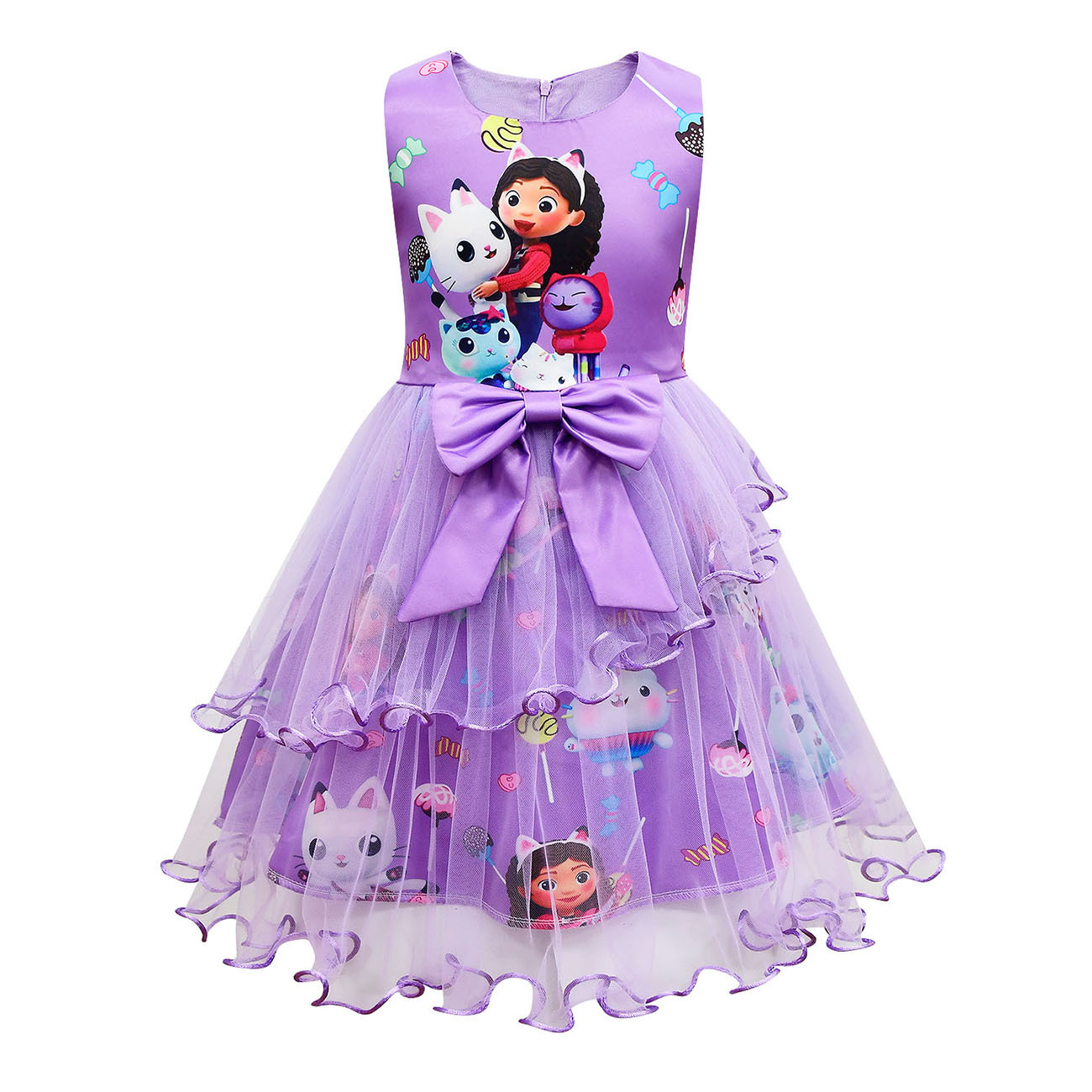 Gabby's Dollhouse Cosplay Girls Princess Dress Kid Party Fancy Skirt Tulle Dress - Picture 15 of 18