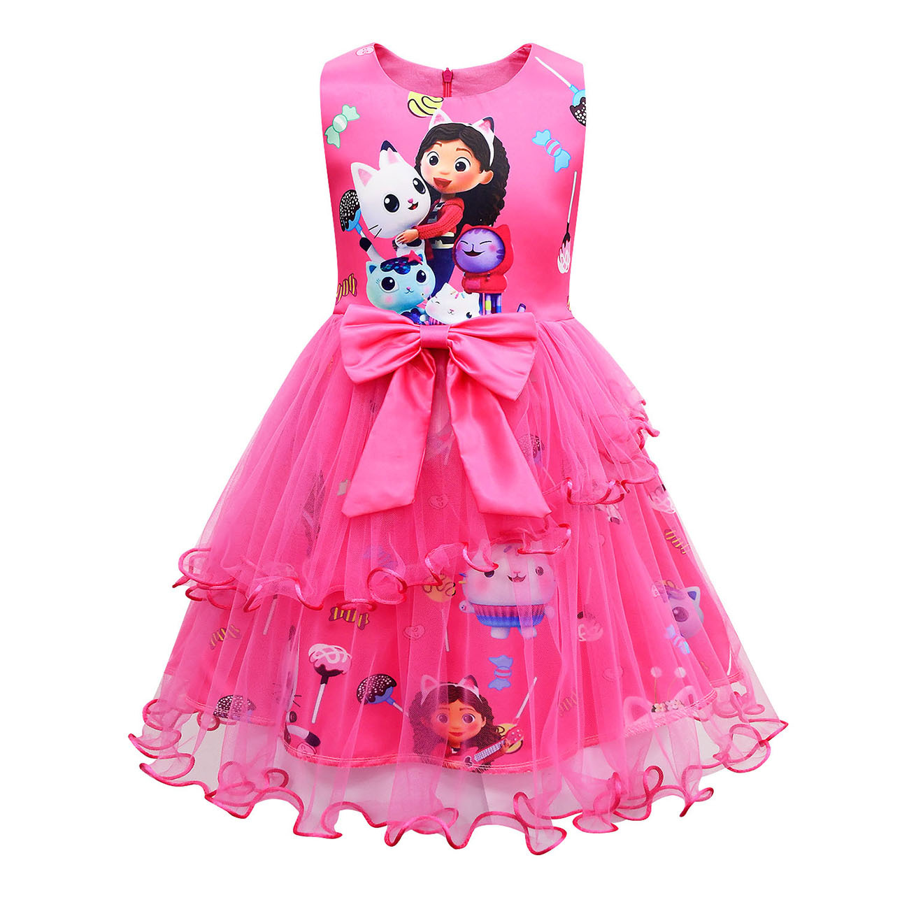 Gabby's Dollhouse Cosplay Girls Princess Dress Kid Party Fancy Skirt Tulle Dress - Picture 17 of 18