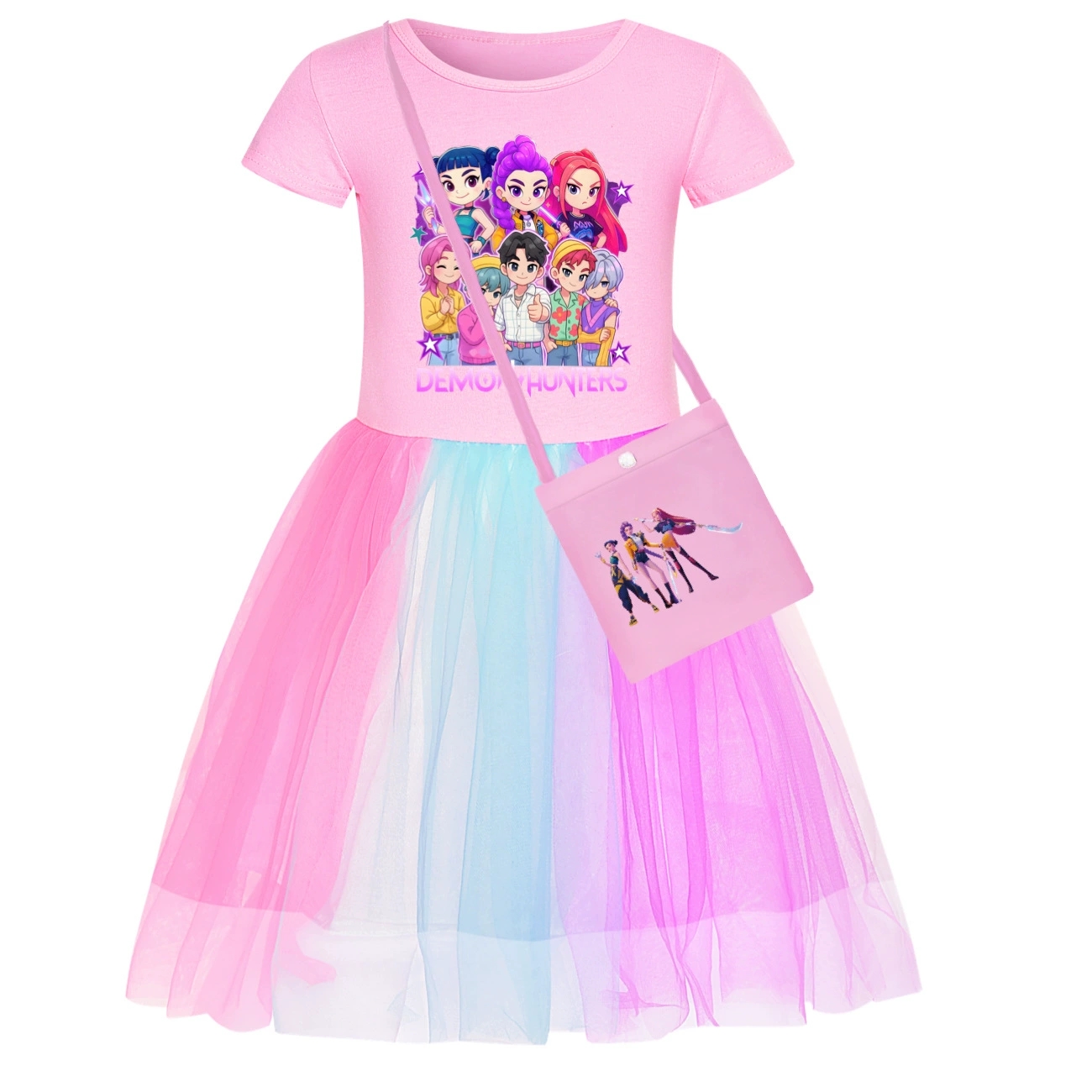 Girls Demon Hunters SATA BOYS Mesh Tutu Kpops Dress Birthday Party Skirts Dress - Picture 12 of 20