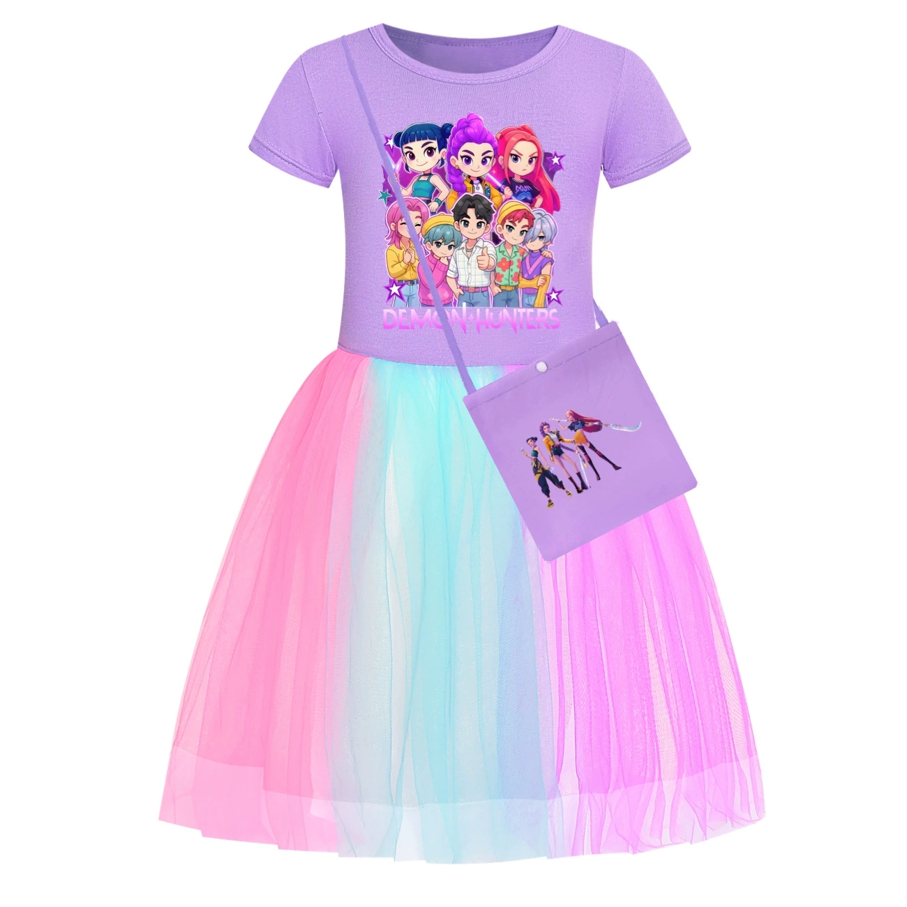 Girls Demon Hunters SATA BOYS Mesh Tutu Kpops Dress Birthday Party Skirts Dress - Picture 13 of 20
