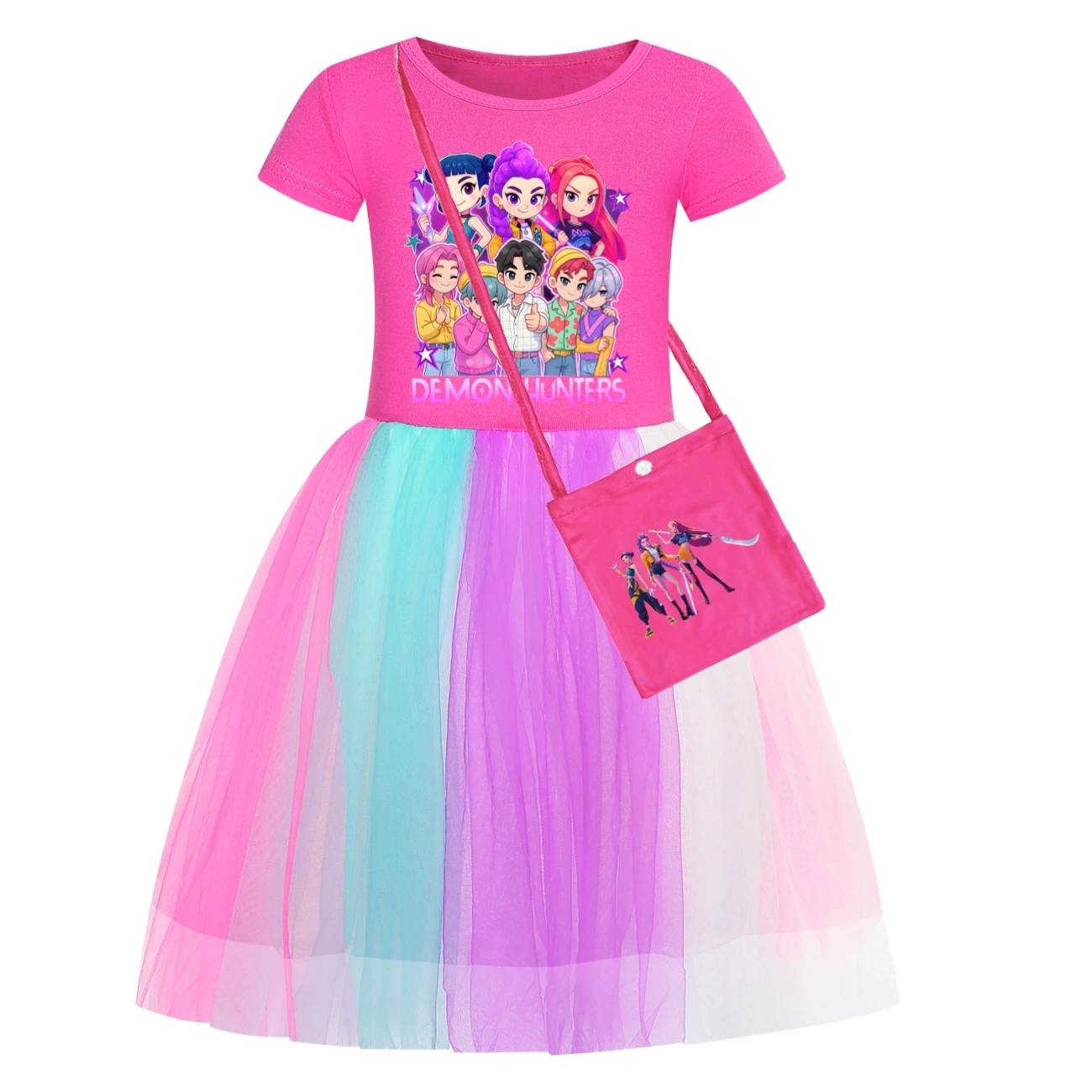 Girls Demon Hunters SATA BOYS Mesh Tutu Kpops Dress Birthday Party Skirts Dress - Picture 14 of 20