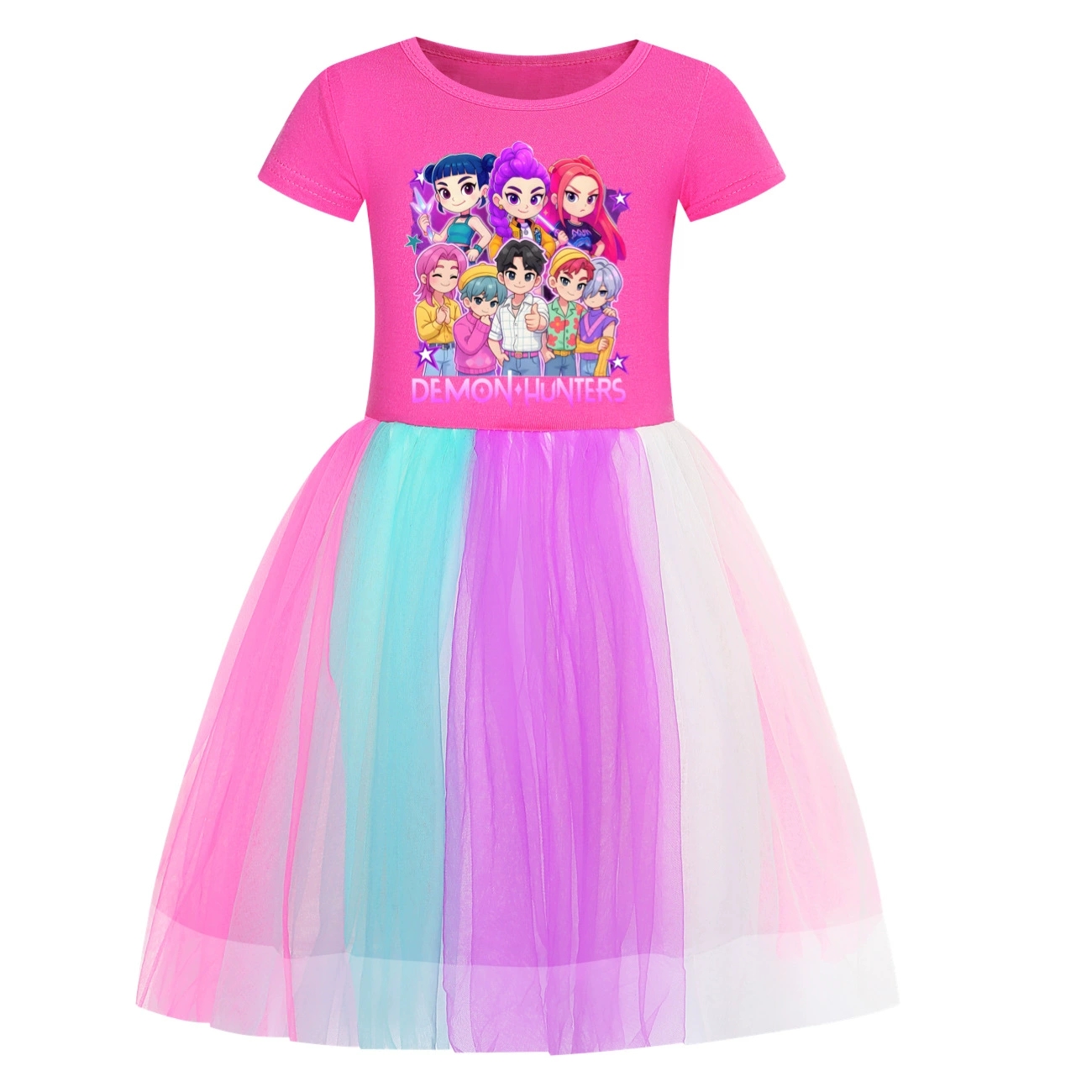 Girls Demon Hunters SATA BOYS Mesh Tutu Kpops Dress Birthday Party Skirts Dress - Picture 20 of 20