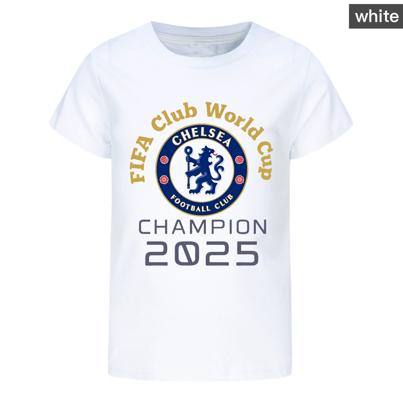 Boys Girls 2025 Chelsea Champion FIFA Club World Cup T-Shirts Tops Cotton Tees - Picture 3 of 16