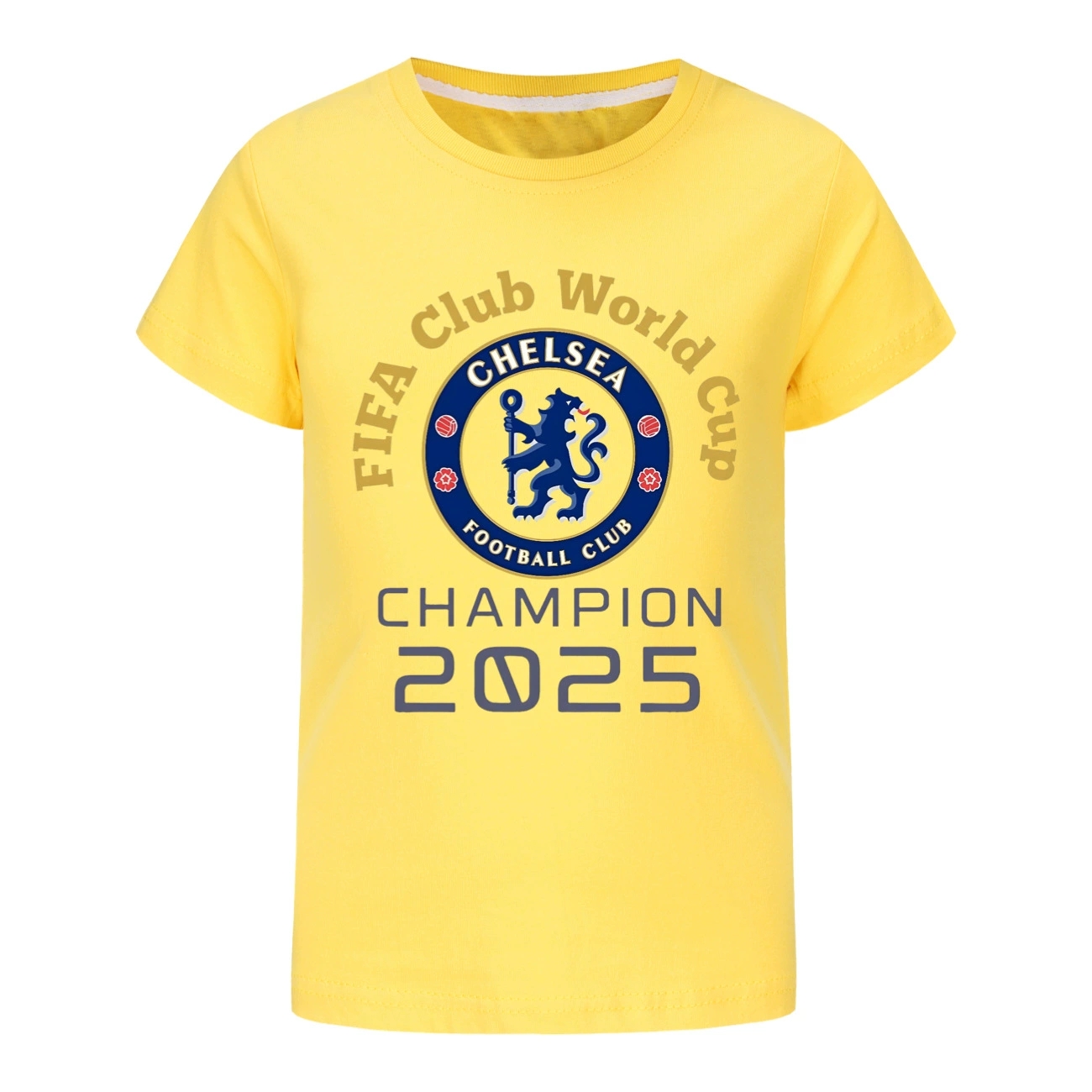 Boys Girls 2025 Chelsea Champion FIFA Club World Cup T-Shirts Tops Cotton Tees - Picture 4 of 16
