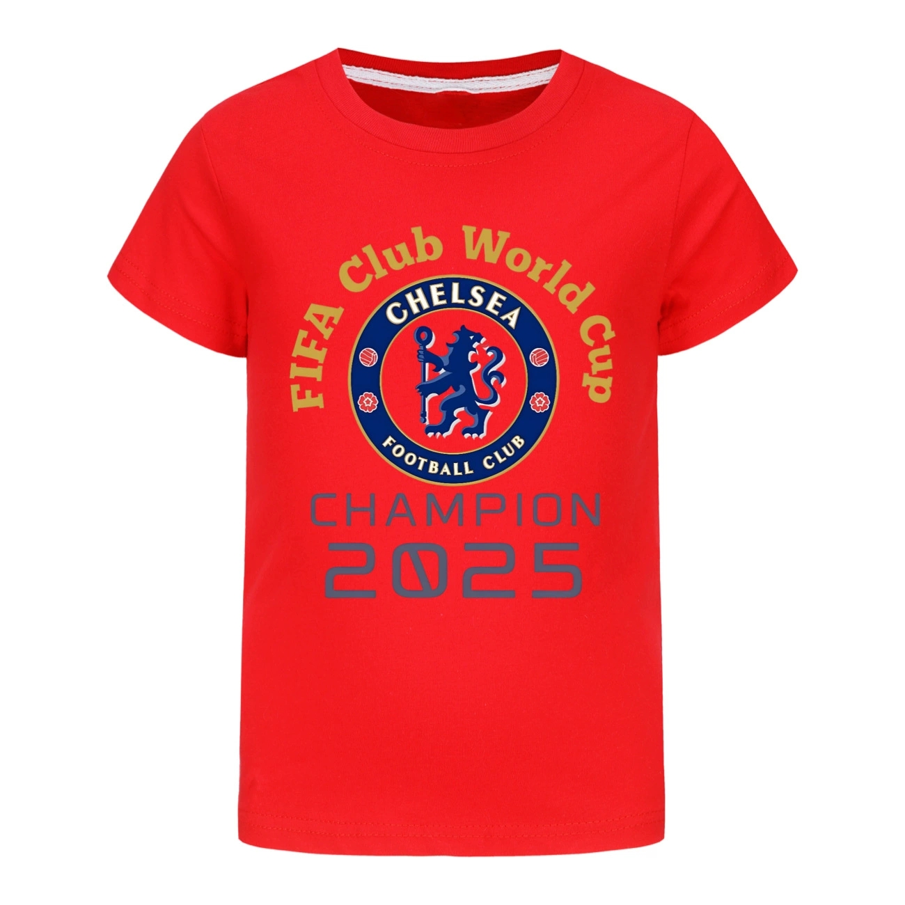 Boys Girls 2025 Chelsea Champion FIFA Club World Cup T-Shirts Tops Cotton Tees - Picture 5 of 16