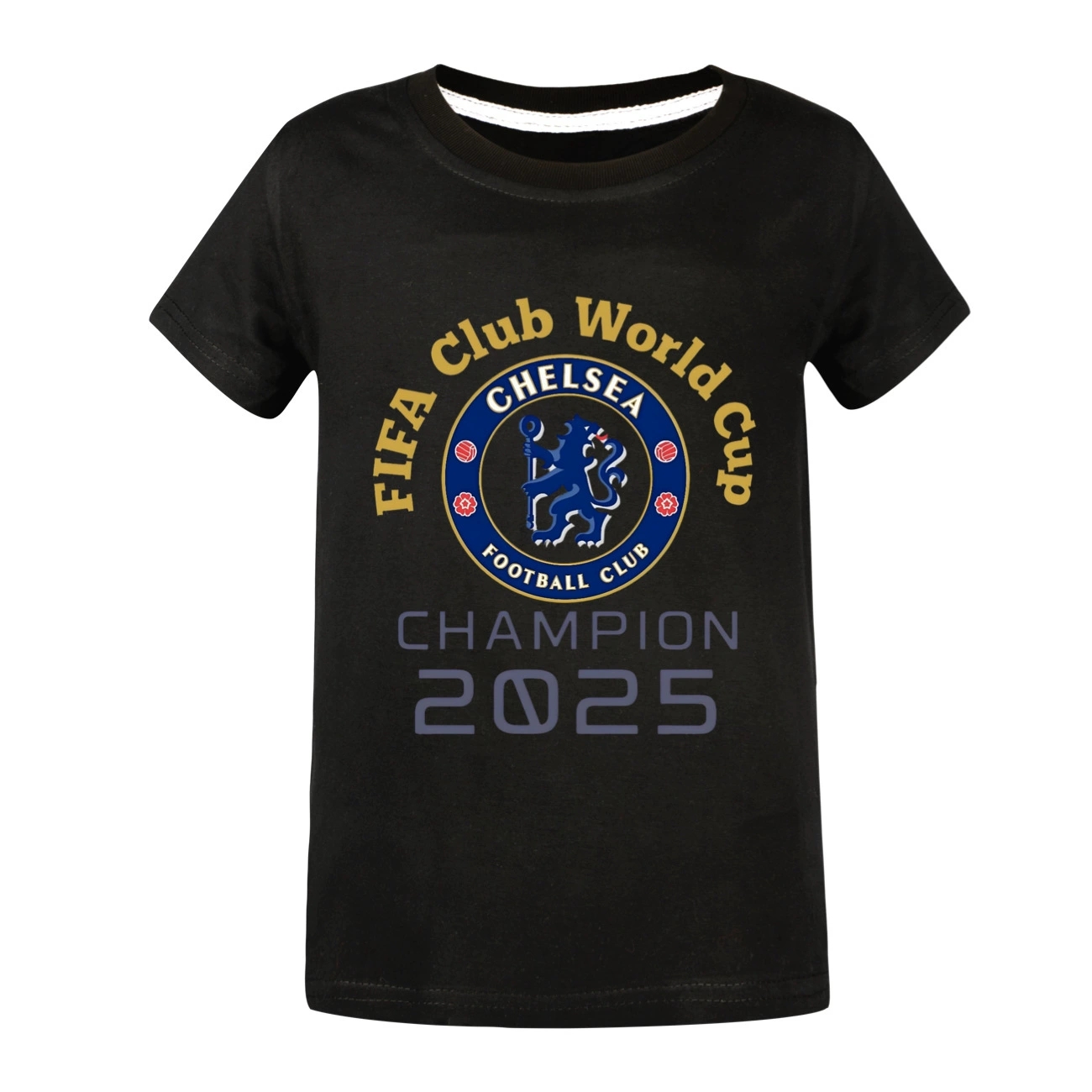 Boys Girls 2025 Chelsea Champion FIFA Club World Cup T-Shirts Tops Cotton Tees - Picture 9 of 16