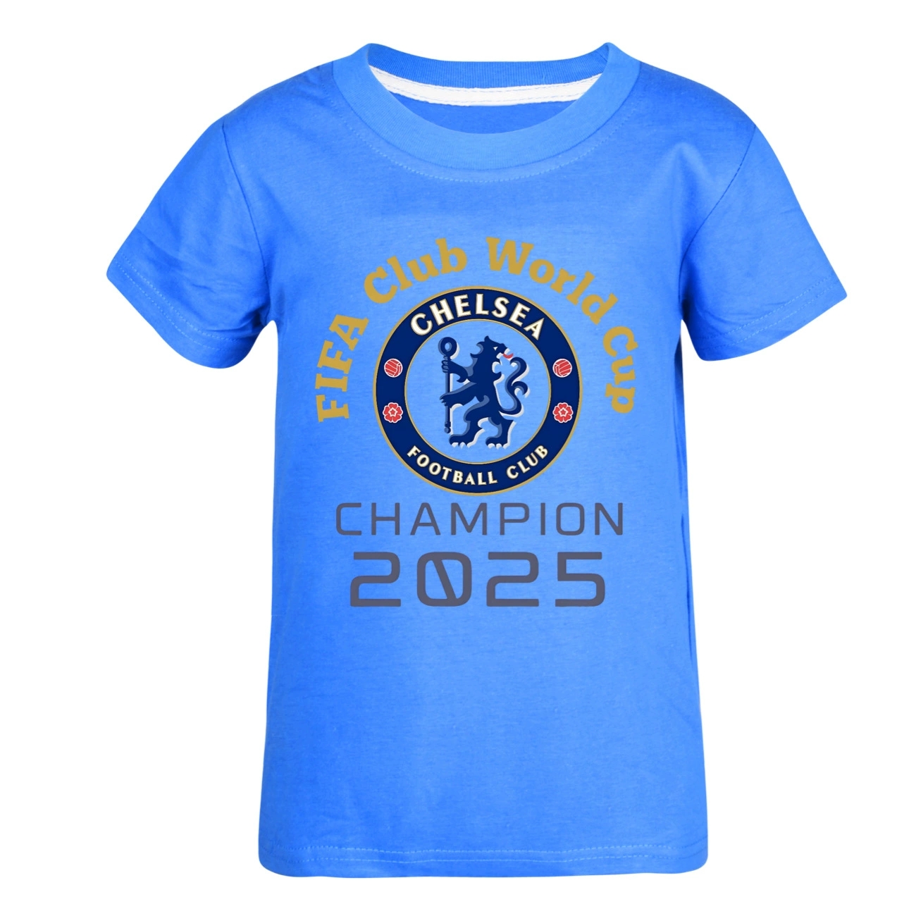 Boys Girls 2025 Chelsea Champion FIFA Club World Cup T-Shirts Tops Cotton Tees - Picture 11 of 16