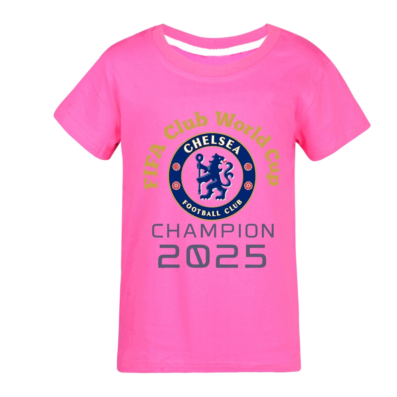 Boys Girls 2025 Chelsea Champion FIFA Club World Cup T-Shirts Tops Cotton Tees - Picture 15 of 16