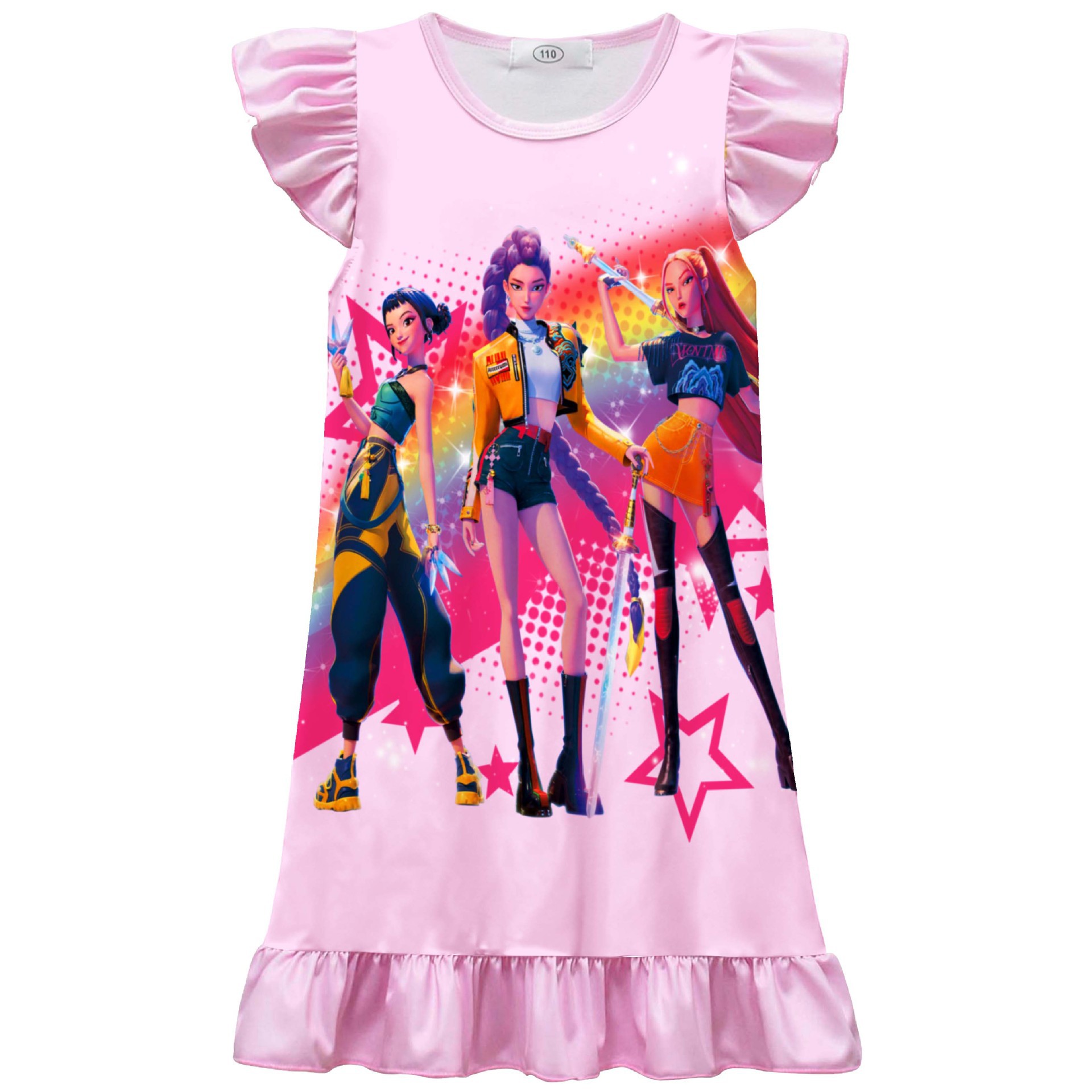 Girls KPop Demon Hunters Dress Kids Party Skirts Pyjamas Sleepwear Nightwear
