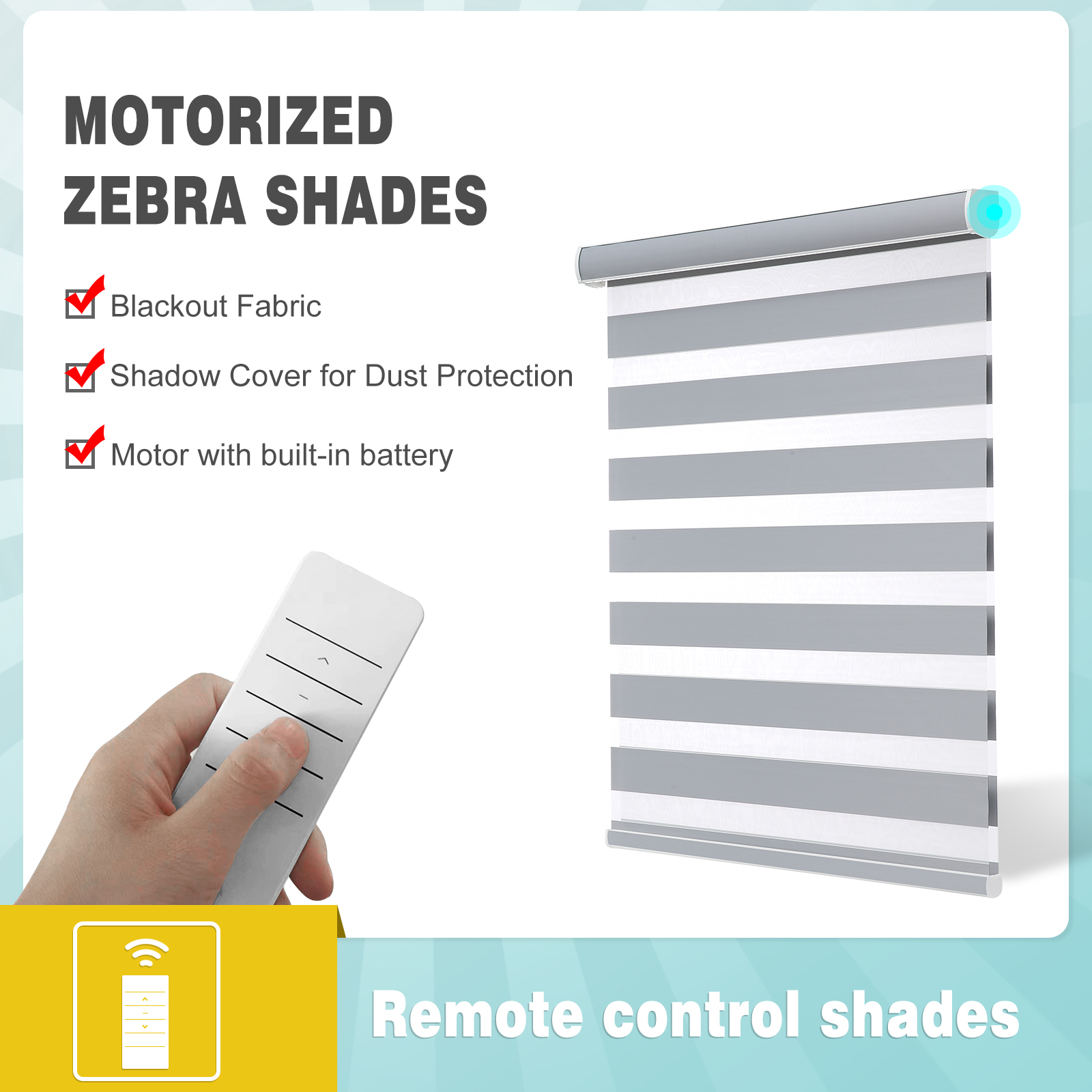 Changshade CUSTOM Motorized Zebra Blinds Horizontal Roller Shade Window shades