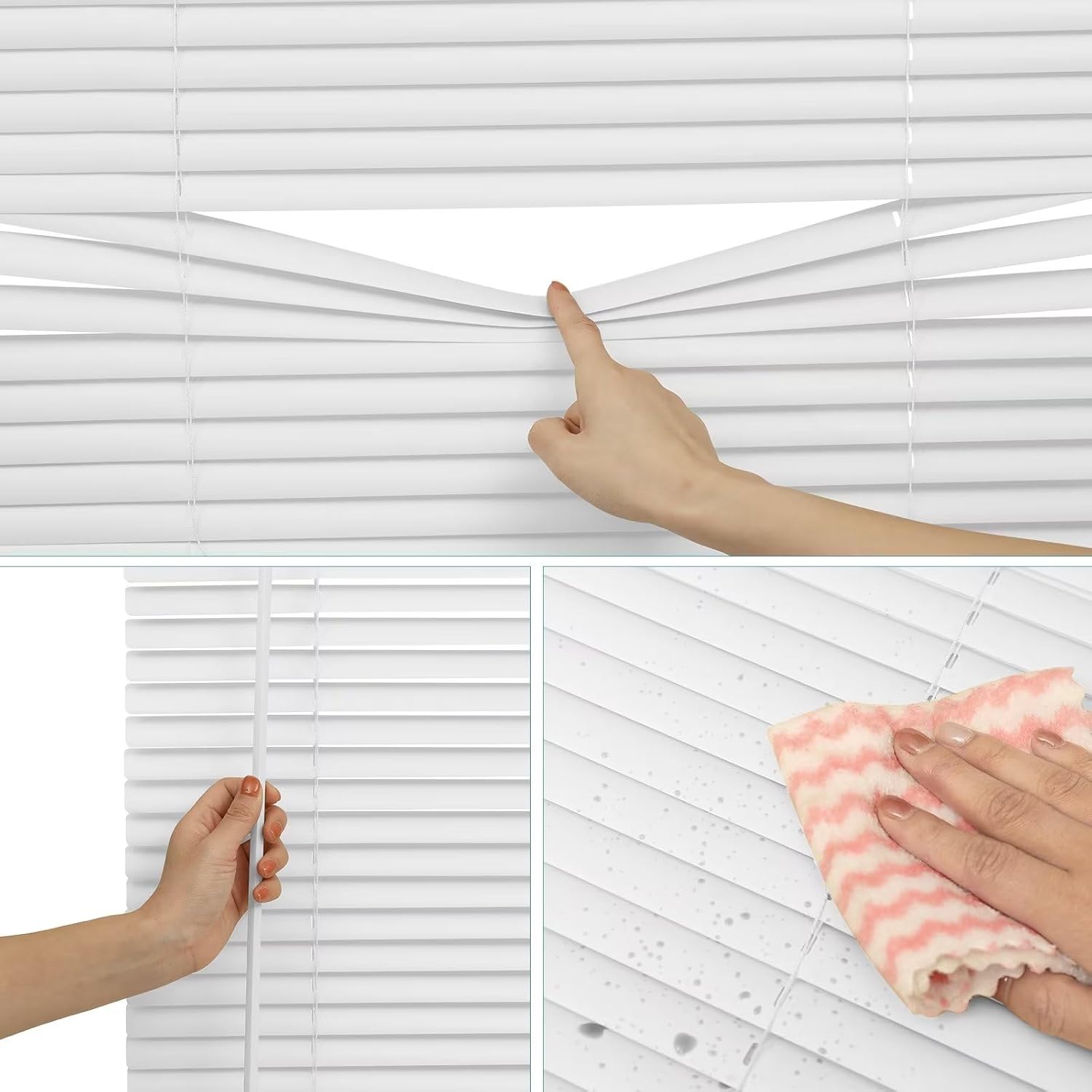Changshade Cordless Venetian Vinyl PVC Blinds 1 Inch Horizontal Window Shades