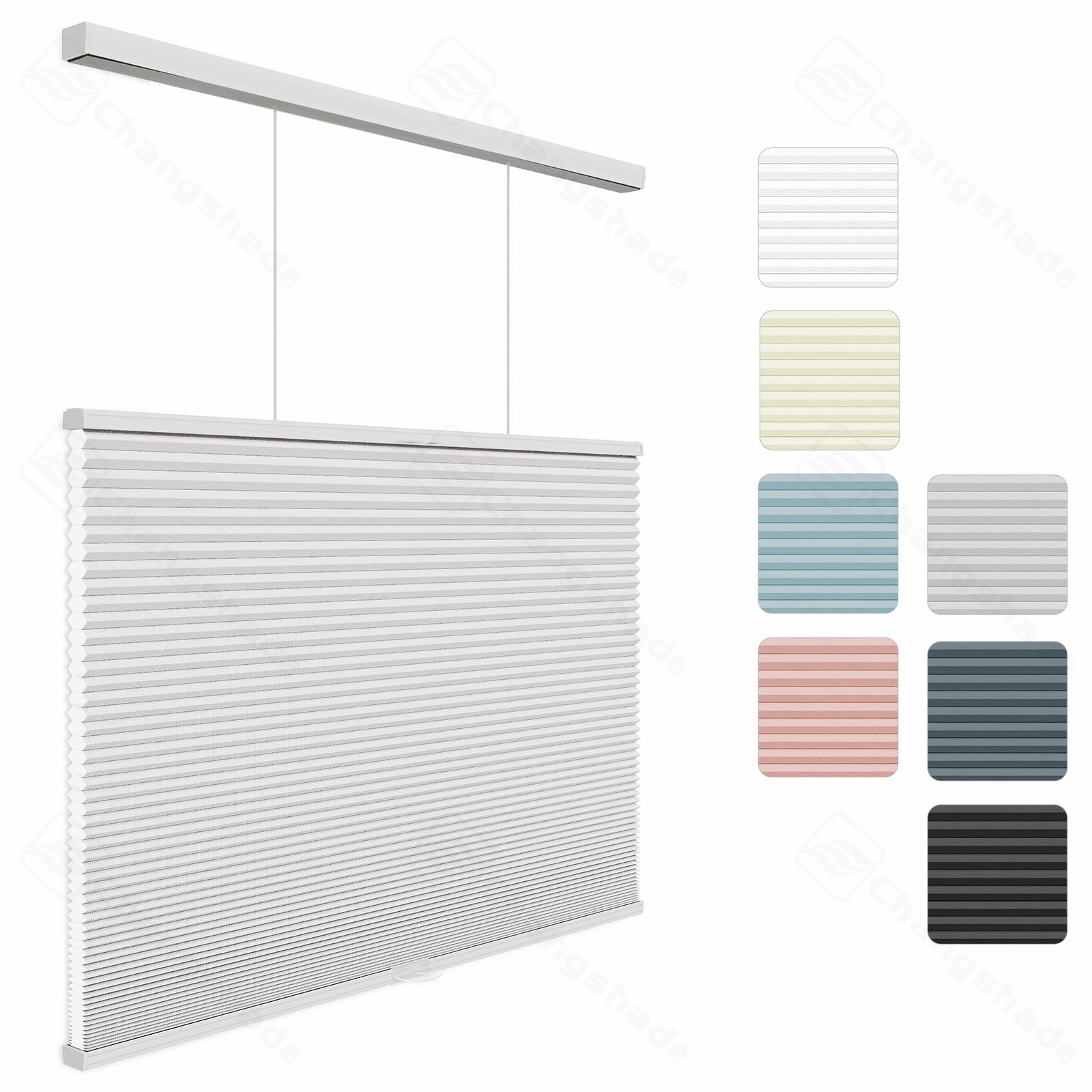 Changshade Honeycomb Light Filtering Cordless Top-Down Bottom Up Cellular Blinds