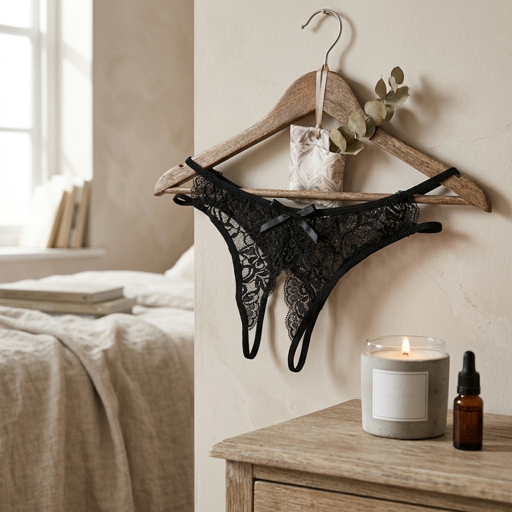 Vintage Style Lace Intimate Panty with Bow Detail