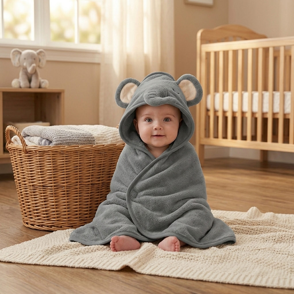 Boy Girl Blankets Swaddle With Hood Cartoon