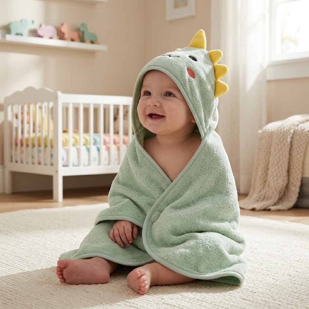 Baby Bathrobe Infant Bath Towel Boy Girl Blankets Swaddle With Hood Cartoon