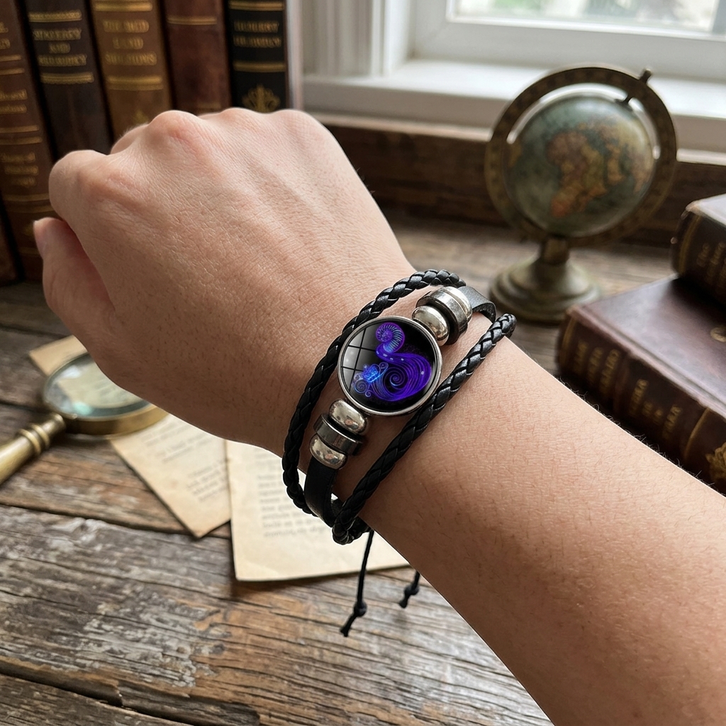 Zodiac Bracelet, 12 Constellation Signs Adjustable Wrap Bracelet Jewelry Gift
