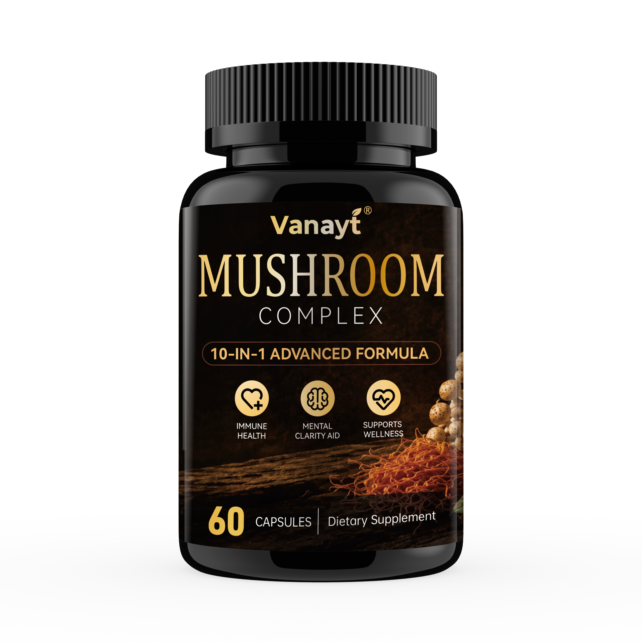 Lion’s Mane Mushroom Capsules 60ct | Focus, Memory & Immune Support | Organic