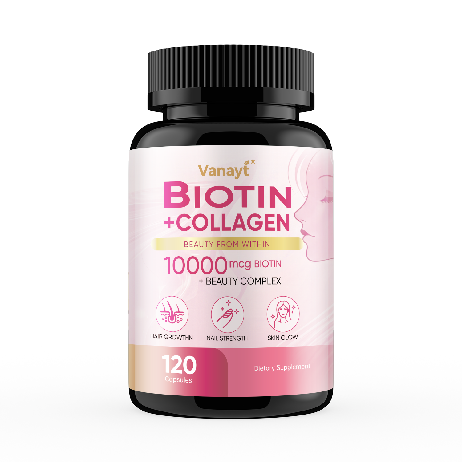 Biotin & Collagen Capsules Hair Skin Nail Health Support Beauty Daily Supplement